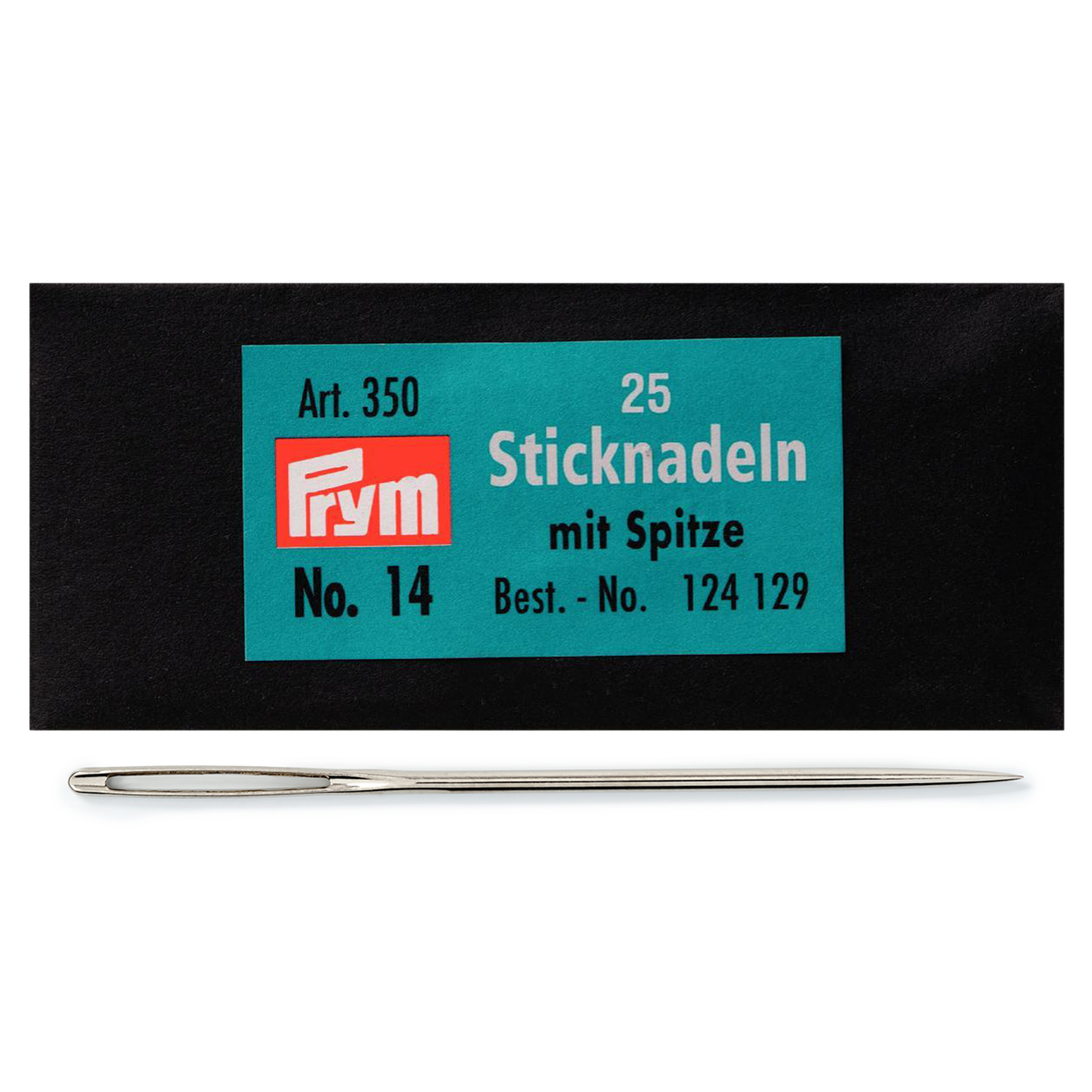 Prym 124129 Borduurnaalden met punt staal No.14 zilverkleurig 1,90 x 60 mm - Brief