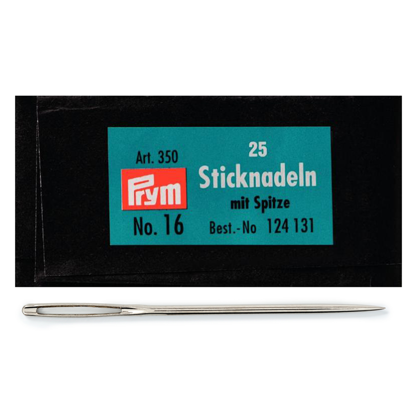Prym 124131 Borduurnaalden met punt staal No.16 zilverkleurig 1,60 x 55 mm - Brief
