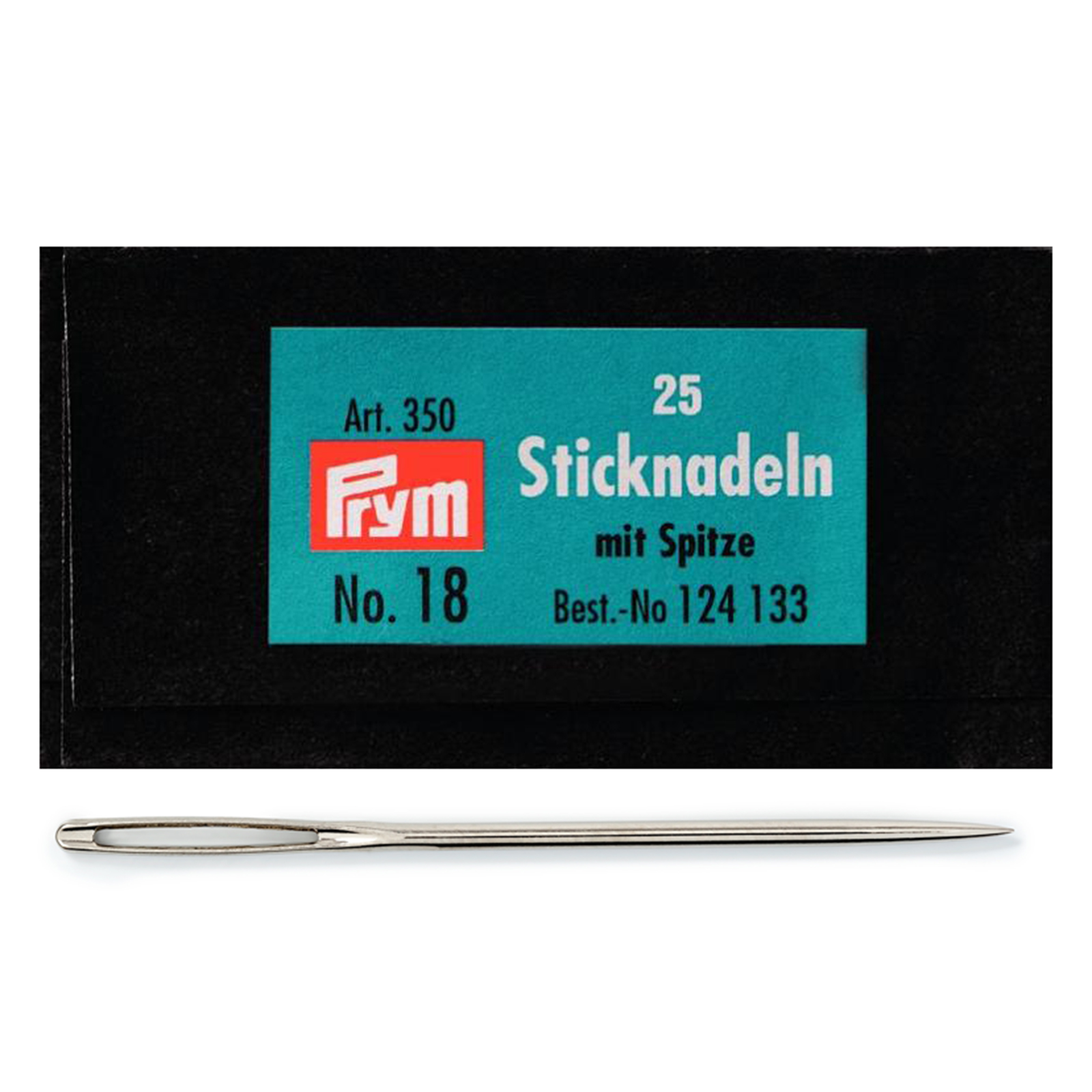 Prym 124133 Borduurnaalden met punt staal No.18 zilverkleurig 1,20 x 50 mm - Brief