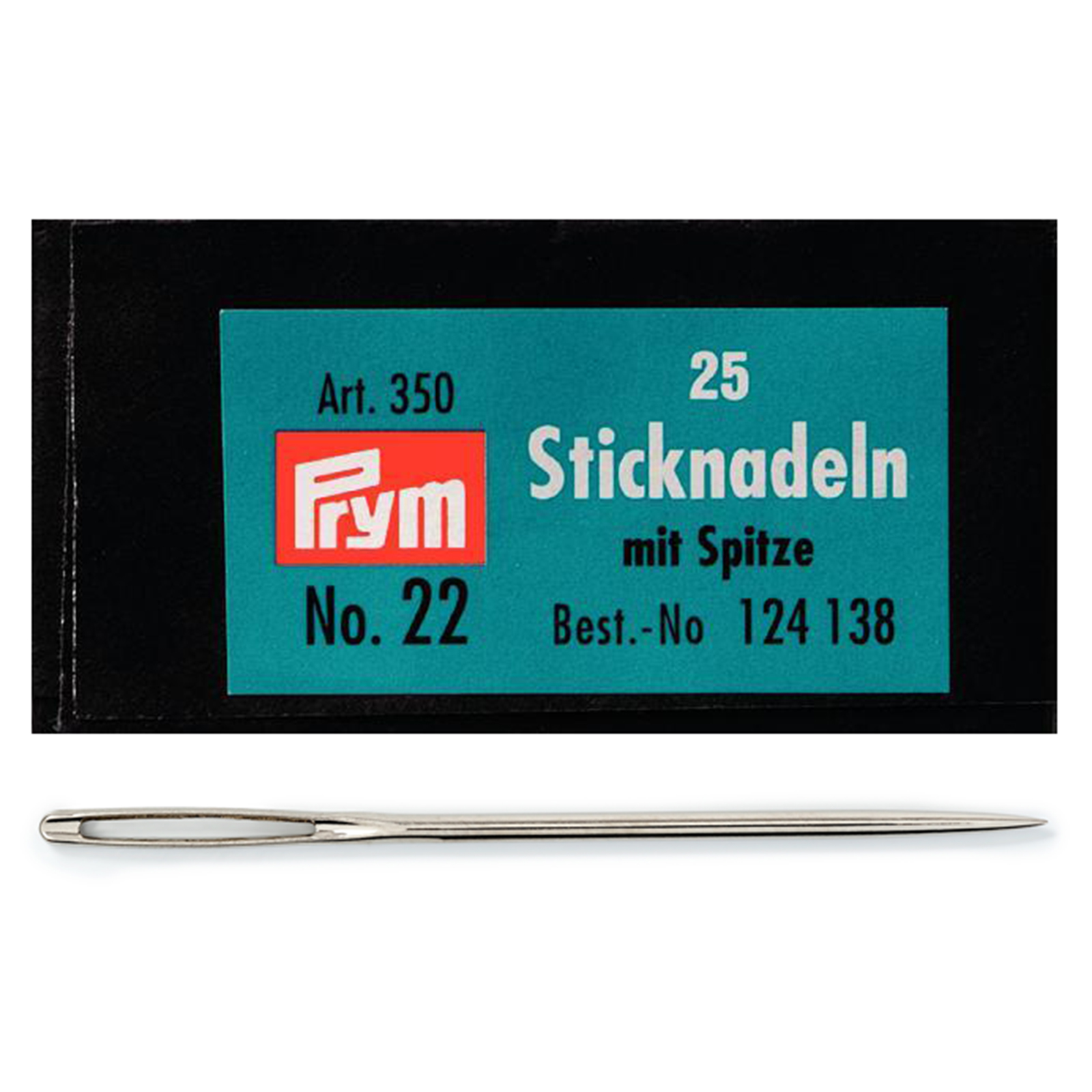 Prym 124138 Borduurnaalden met punt staal No.22 zilverkleurig 0,90 x 40 mm - Brief