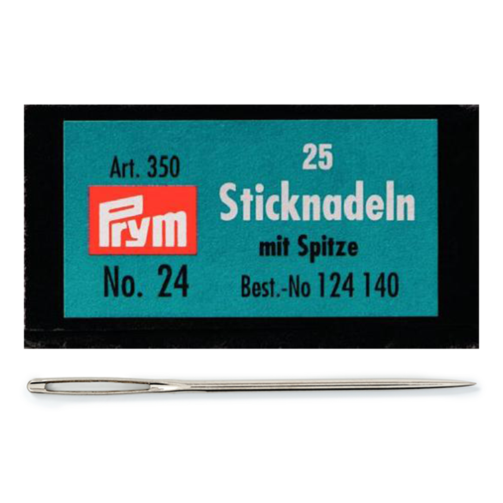 Prym 124140 Borduurnaalden met punt staal No.24 zilverkleurig 0,80 x 37 mm - Brief