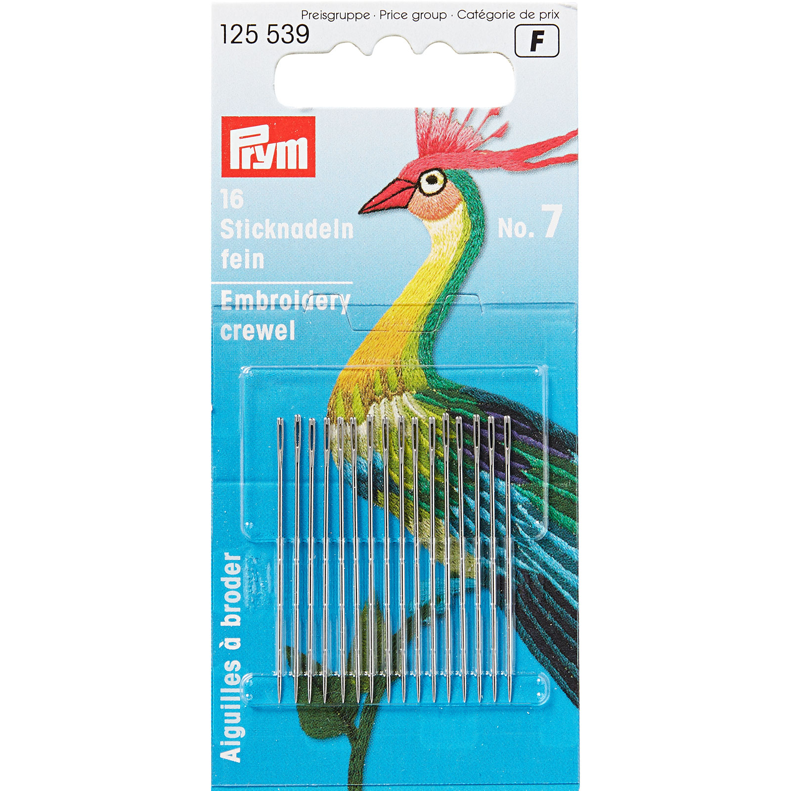 Prym 125539 Crewelnaalden fijn staal No. 7 0,70 x 38 mm - Kaart