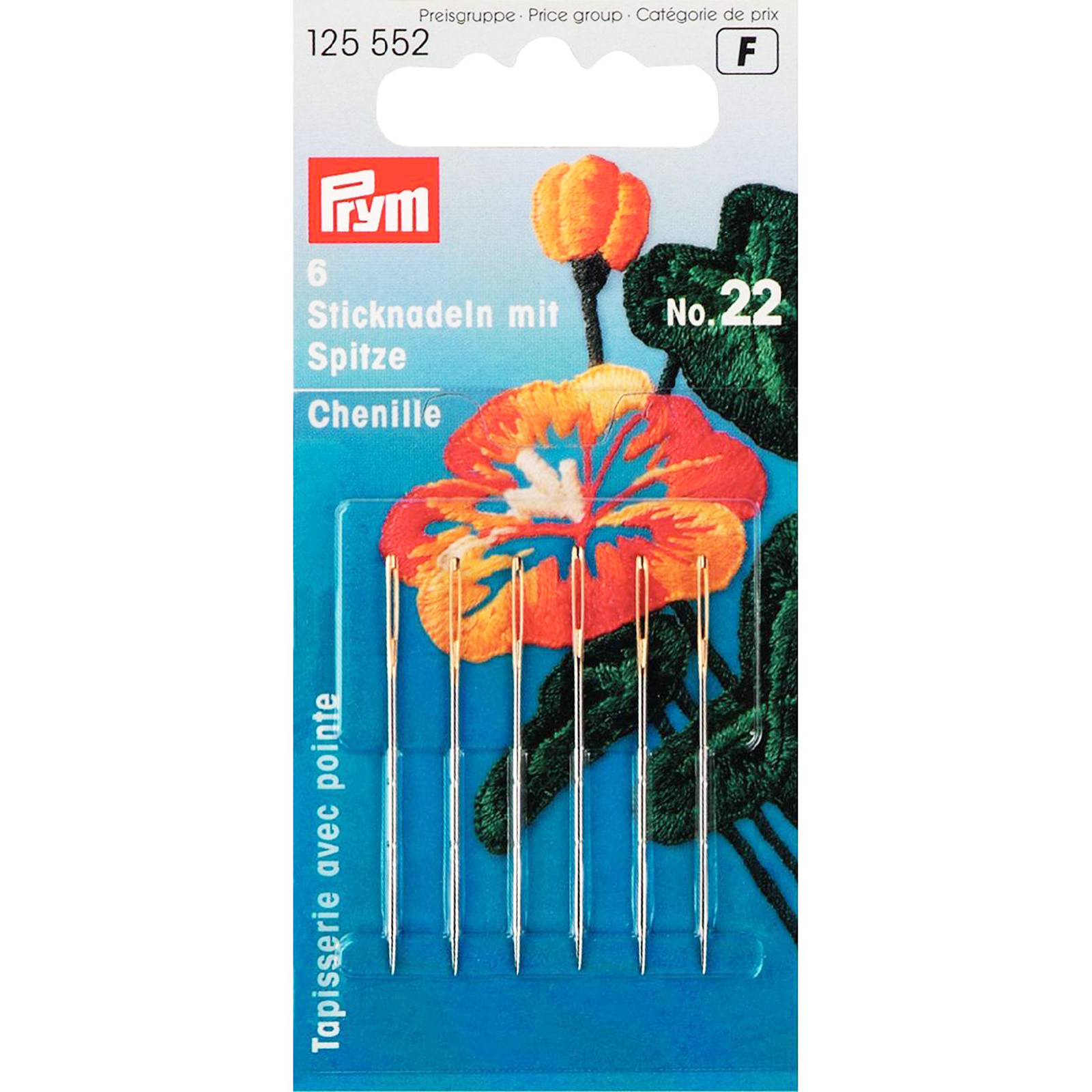 Prym 125552 Borduurnaalden met punt staal No. 22  0,90x40mm - Kaart