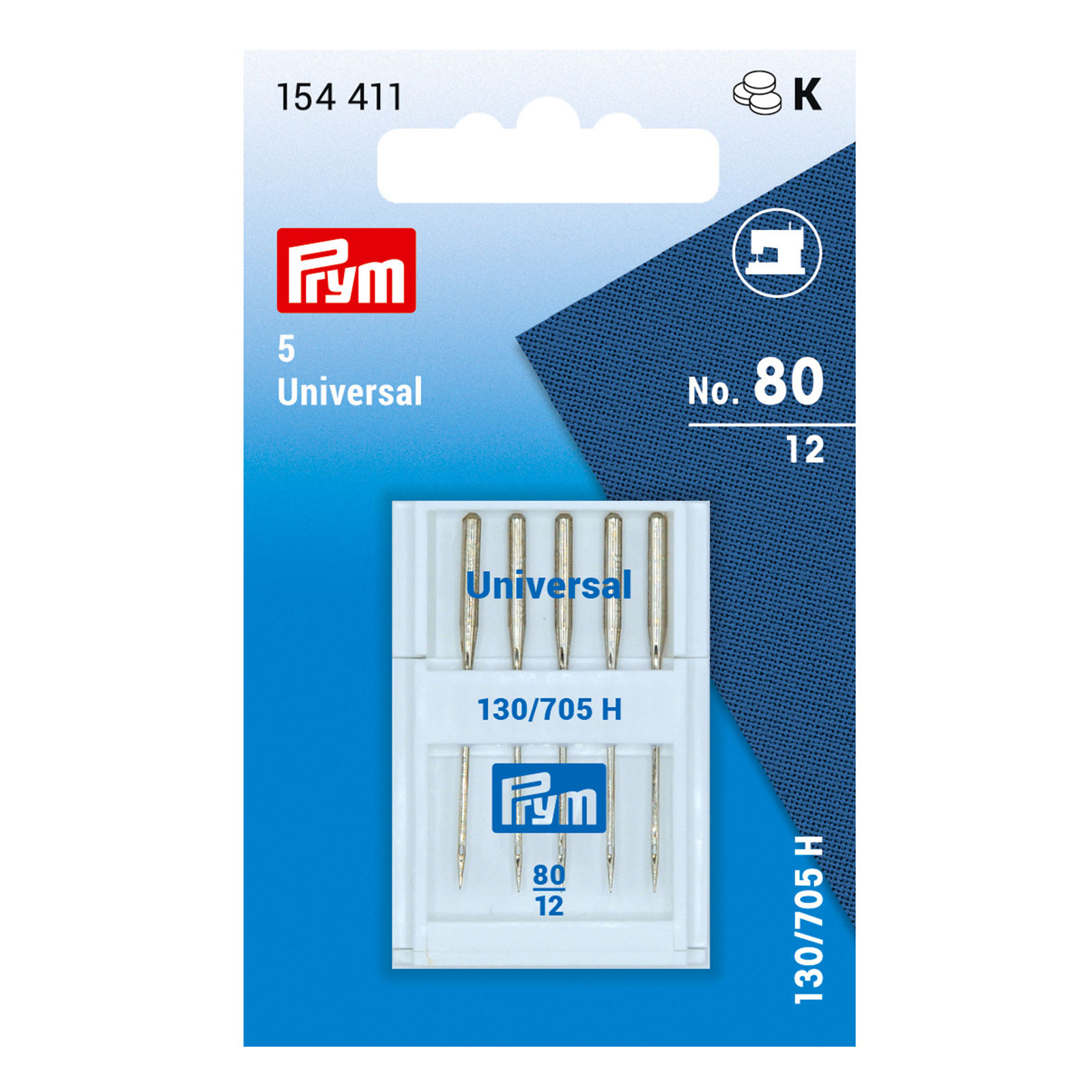 Prym 154411 Naaimachinenaalden Sys. 130/705H Standaard 80 - Kaart