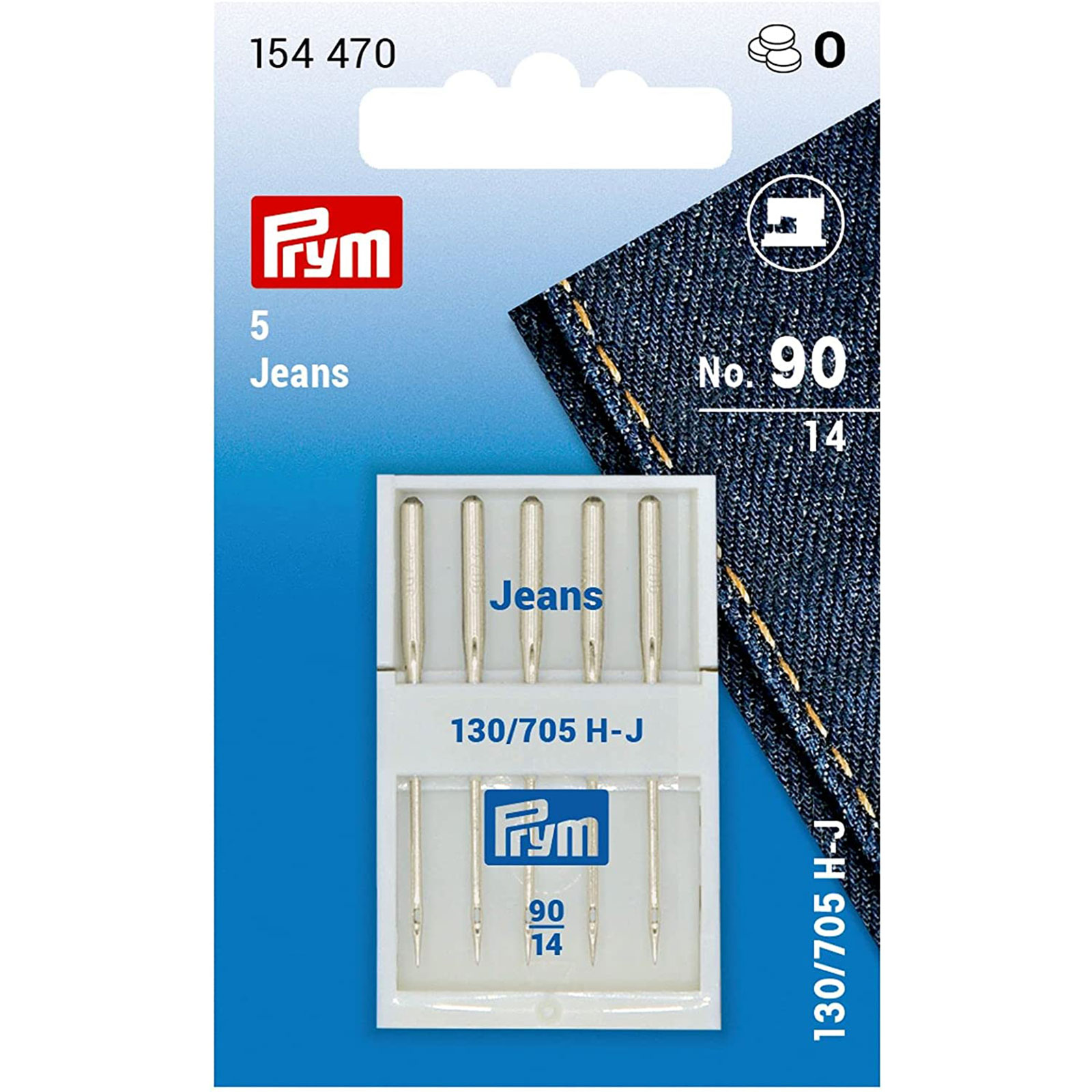 Prym 154470 Naaimachinenaalden Sys. 130/705H-J JEANS 90 - Kaart
