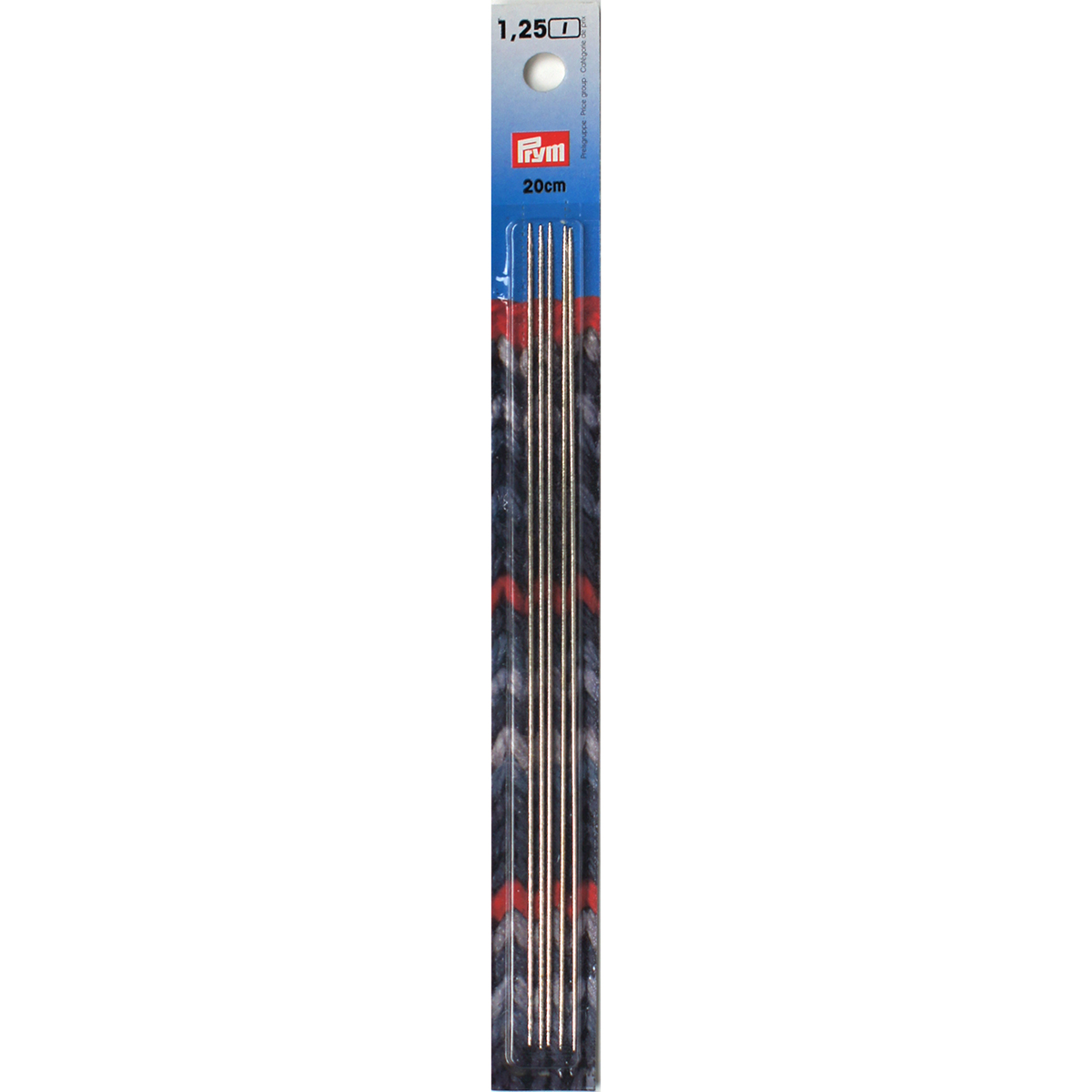 Prym 171232 Kousen- en handschoenbreinaalden ST zilverkleurig 20 cm 1,25 mm - Kaart