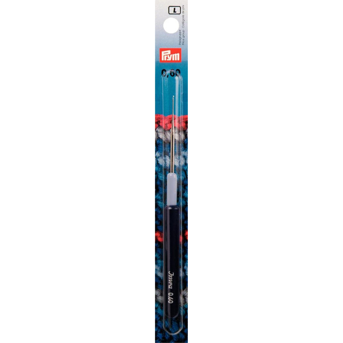 Prym 175327 Garenhaaknaald met kunststofgreep ST zilverkleurig 0,60 mm - Kaart