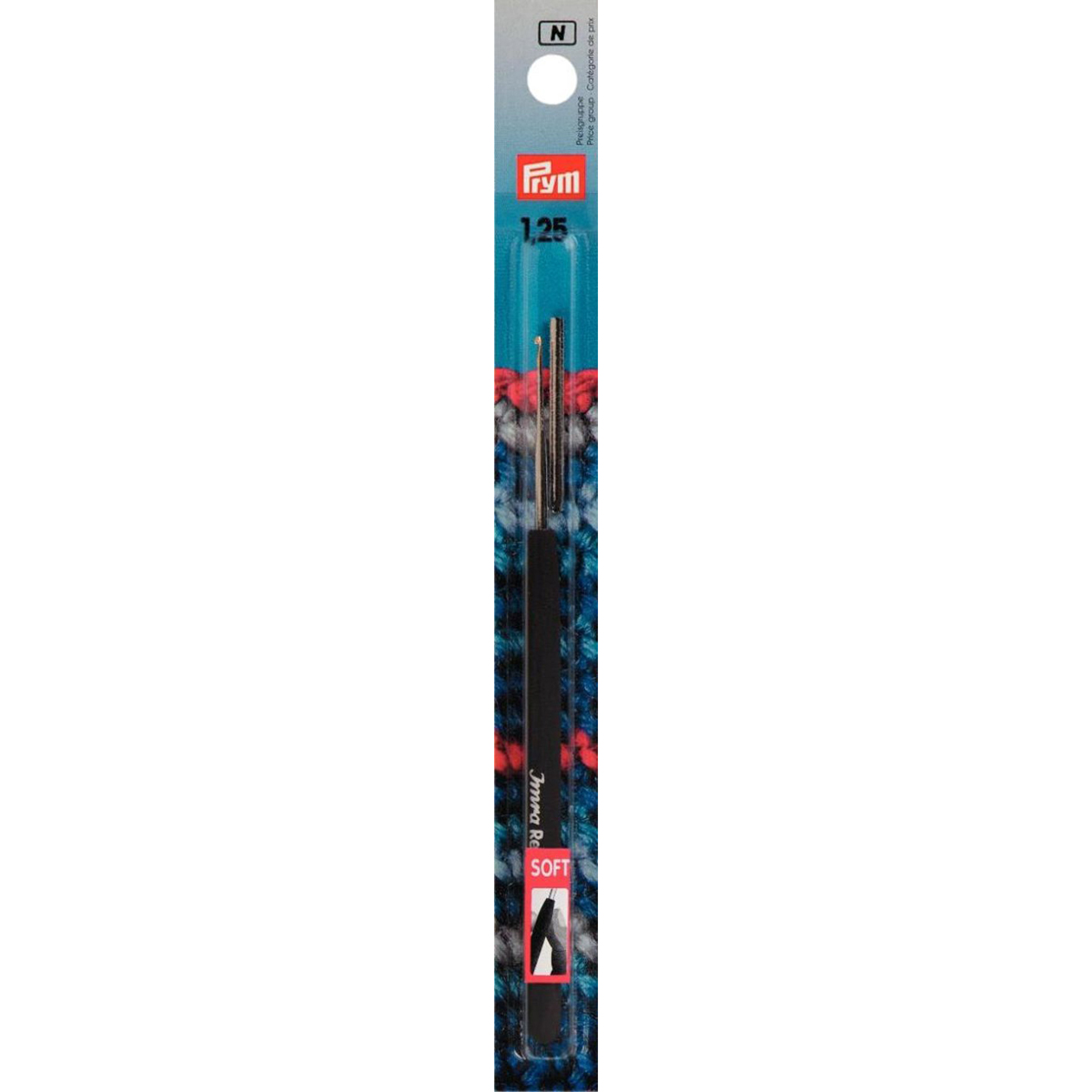 Prym 175622 Garenhaaknaald Record met kunststofgreep ST zilverkleurig 1,25mm - Kaart