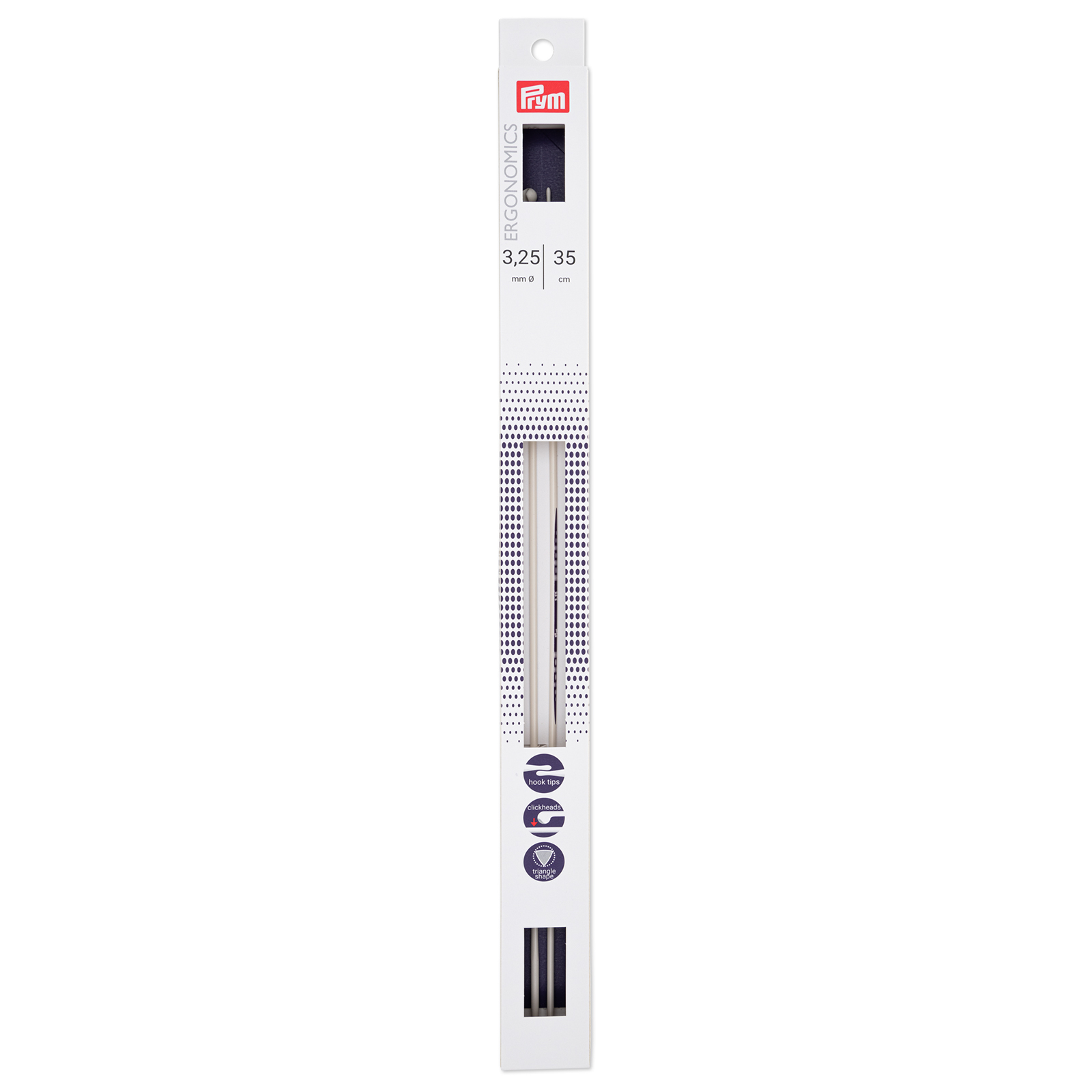 Prym 190325 Breinaalden met knop Ergonomics 35 cm 3,25 mm - Kaart