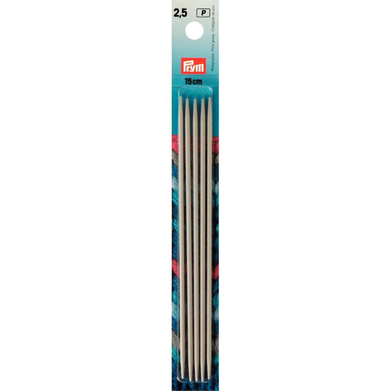 Prym 191362 Kousen- en handschoenbreinaalden ALU 15 cm 2,50 mm grijs - Kaart