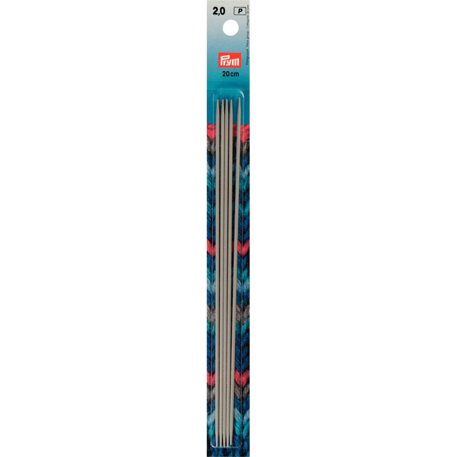 Prym 191486 Kousen- en handschoenbreinaalden ALU 20 cm 2,00 mm grijs - Kaart