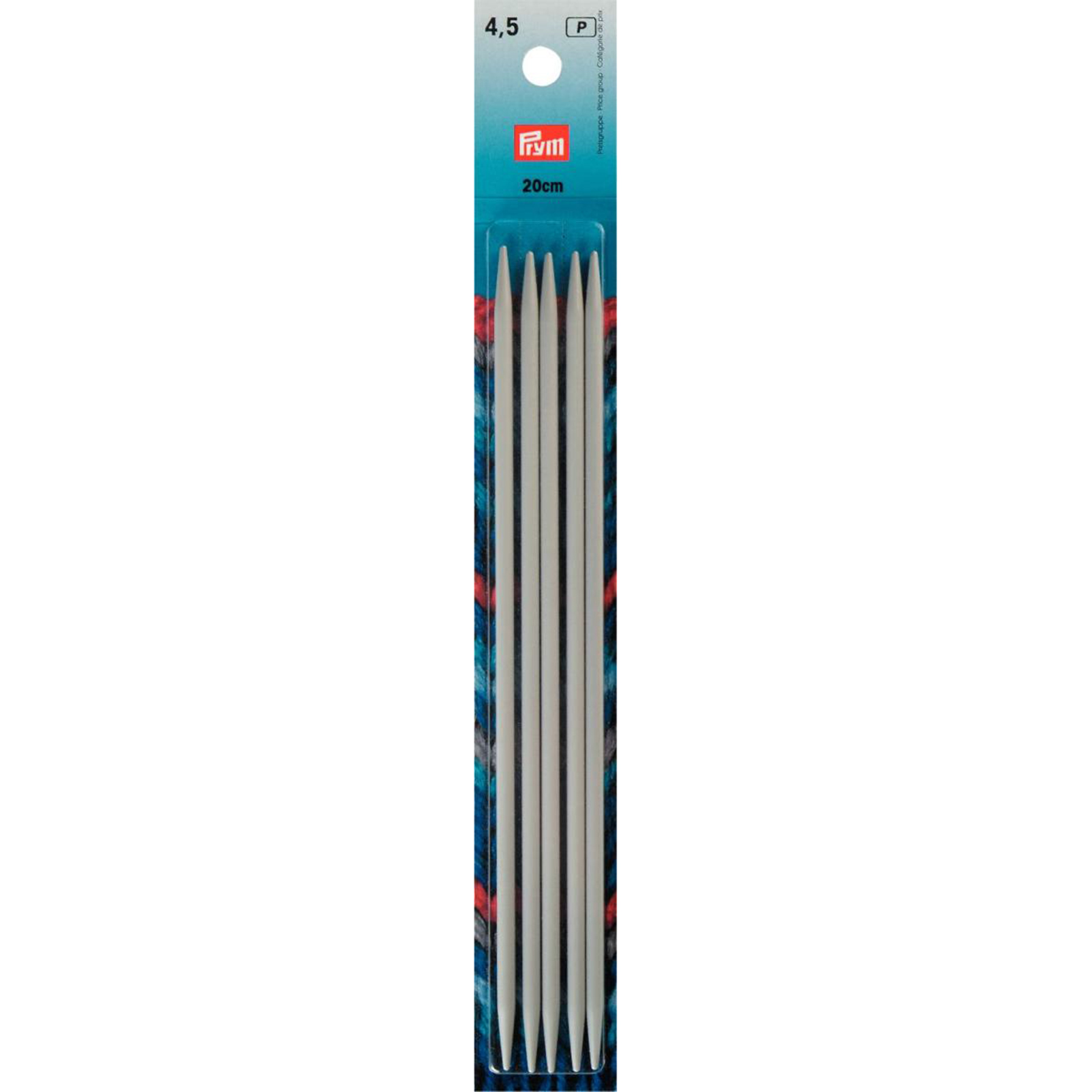 Prym 191493 Kousen- en handschoenbreinaalden ALU 20 cm 4,50 mm grijs - Kaart