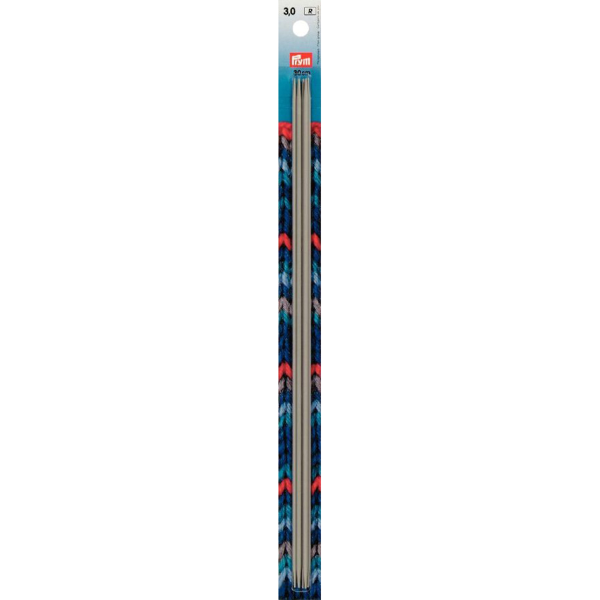 Prym 191557 Kousen- en handschoenbreinaalden ALU 30 cm 3,00 mm grijs - Kaart