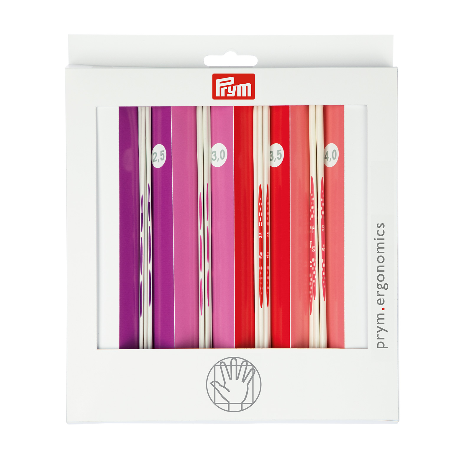 Prym 194000 Kousenbreinaalden ergonomisch set 20 cm 2,50 - 4,00 mm - SET