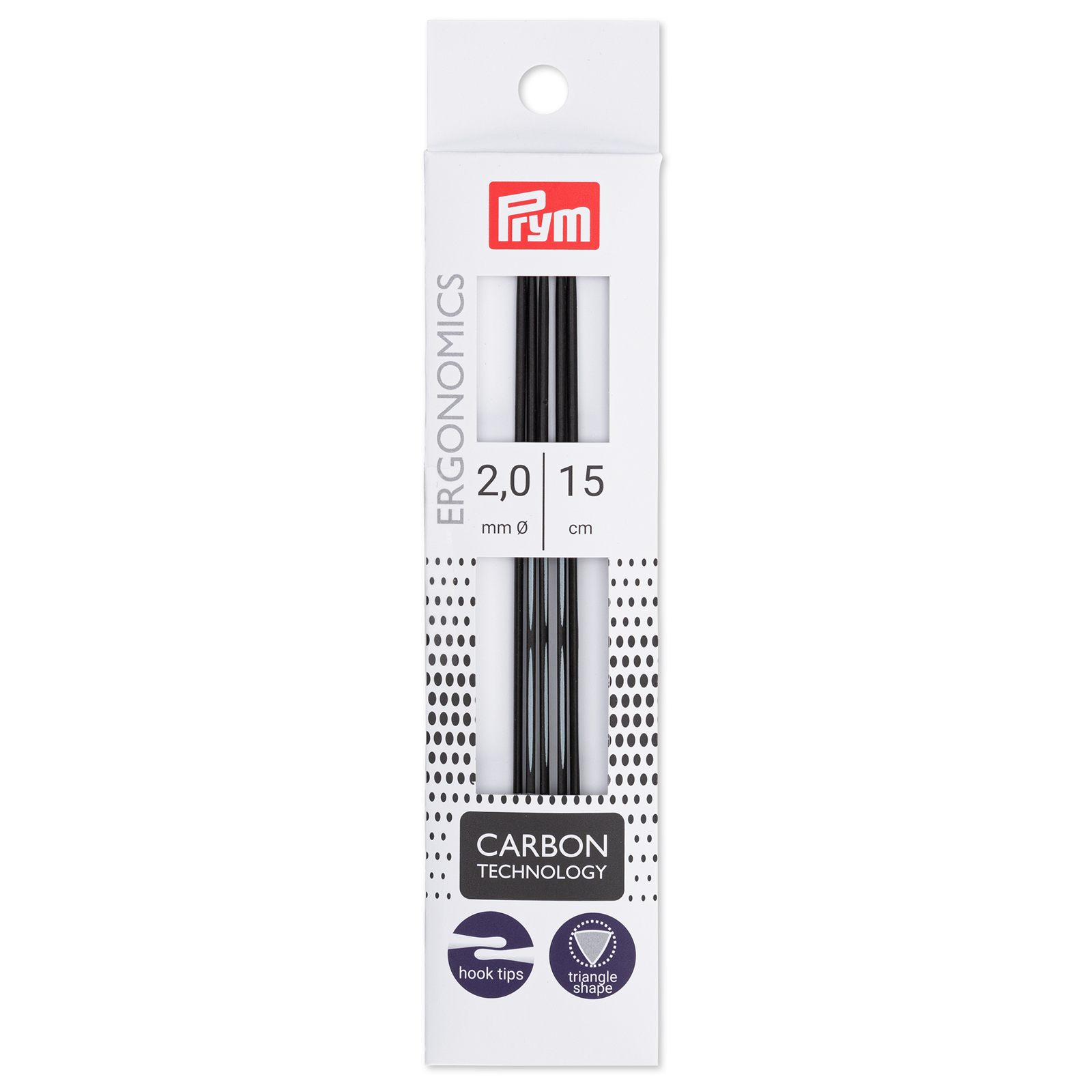 Prym 194180 Kousenbreinaalden ergonomisch Carbon 2,0/15 5st - Kaart