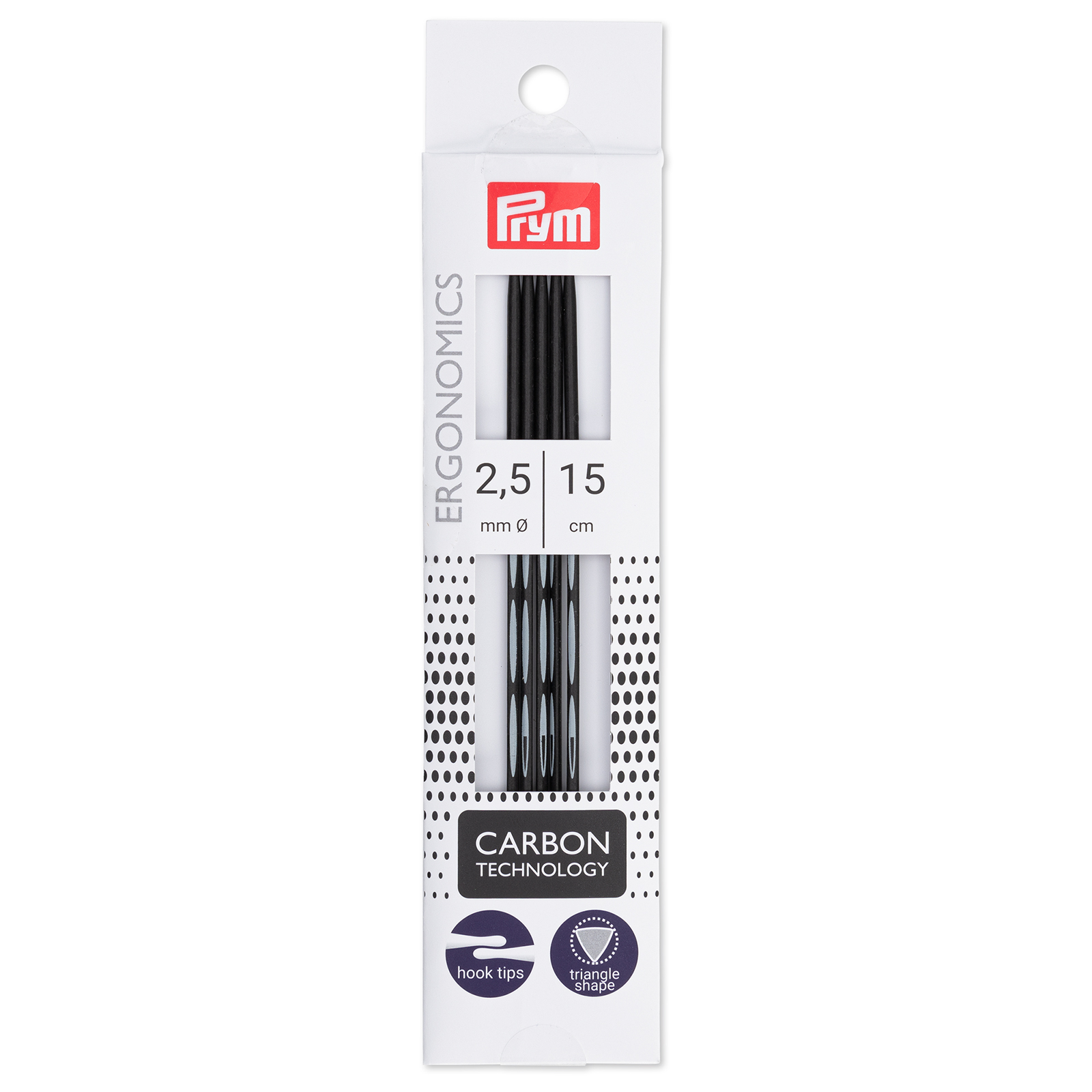 Prym 194181 Kousenbreinaalden ergonomisch Carbon 2,5/15 5st - Kaart