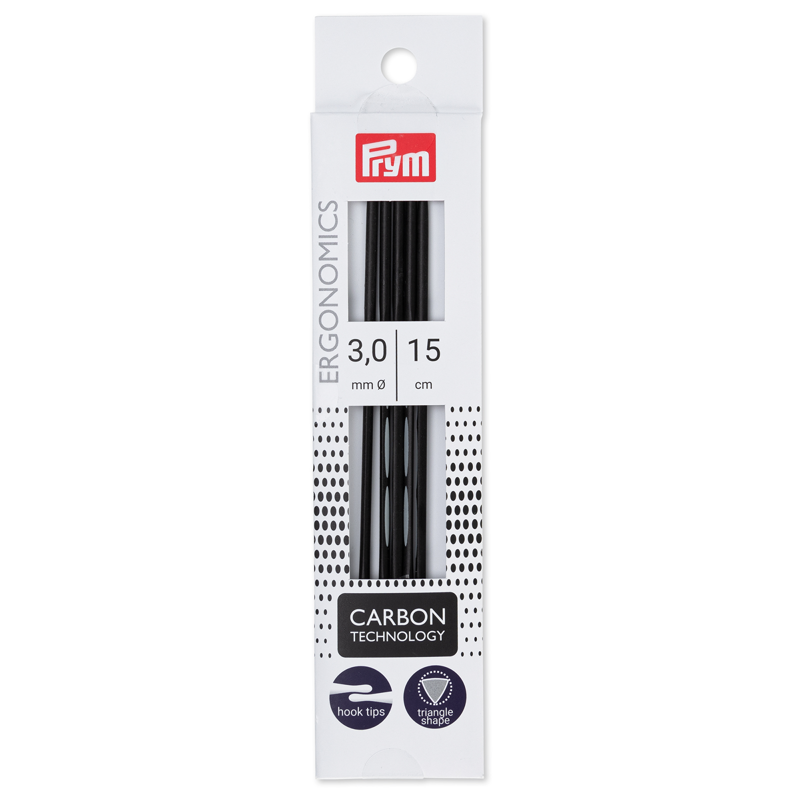 Prym 194182 Kousenbreinaalden ergonomisch Carbon 3,0/15 5st - Kaart