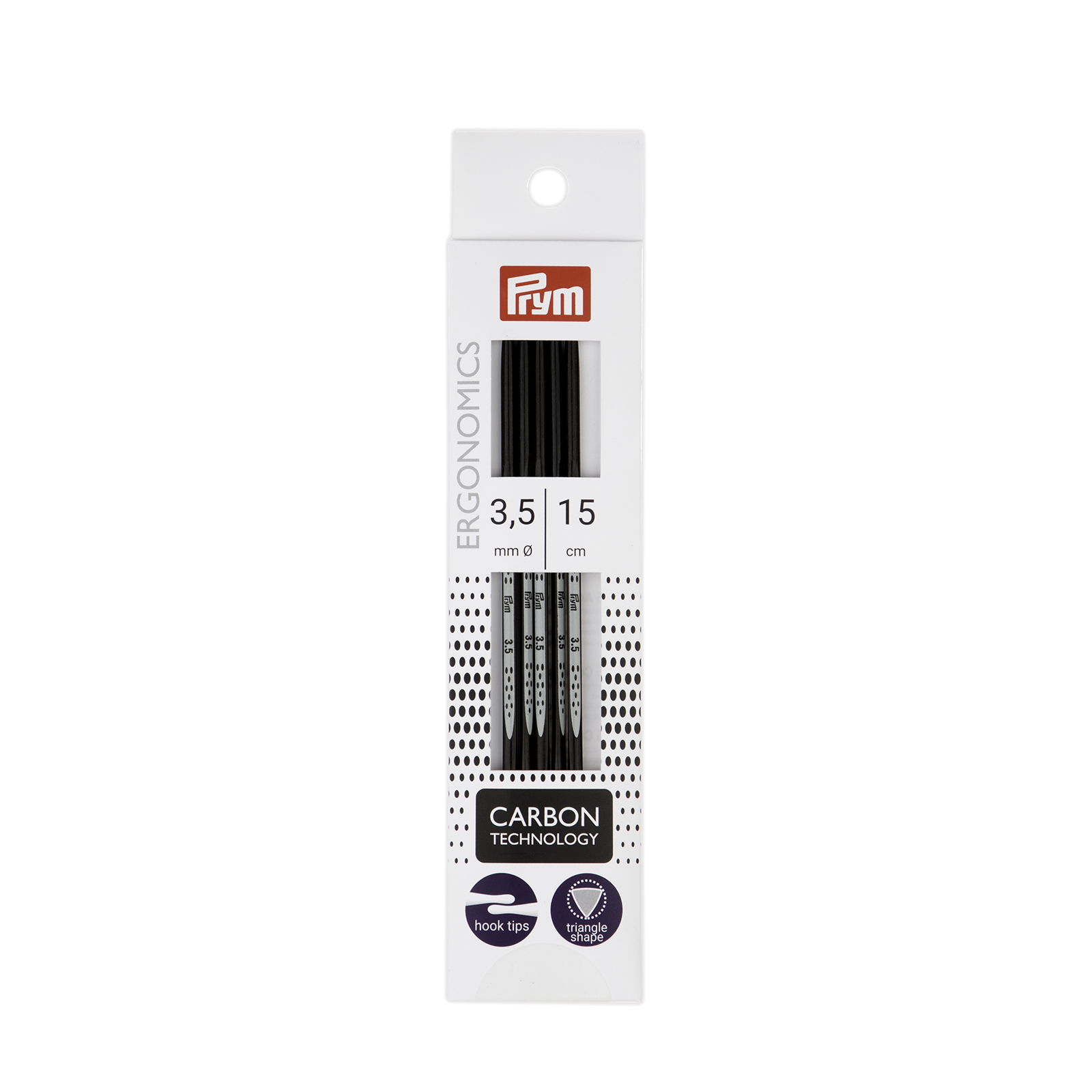 Prym 194183 Kousenbreinaalden ergonomisch Carbon 3,5/15 5st - Kaart