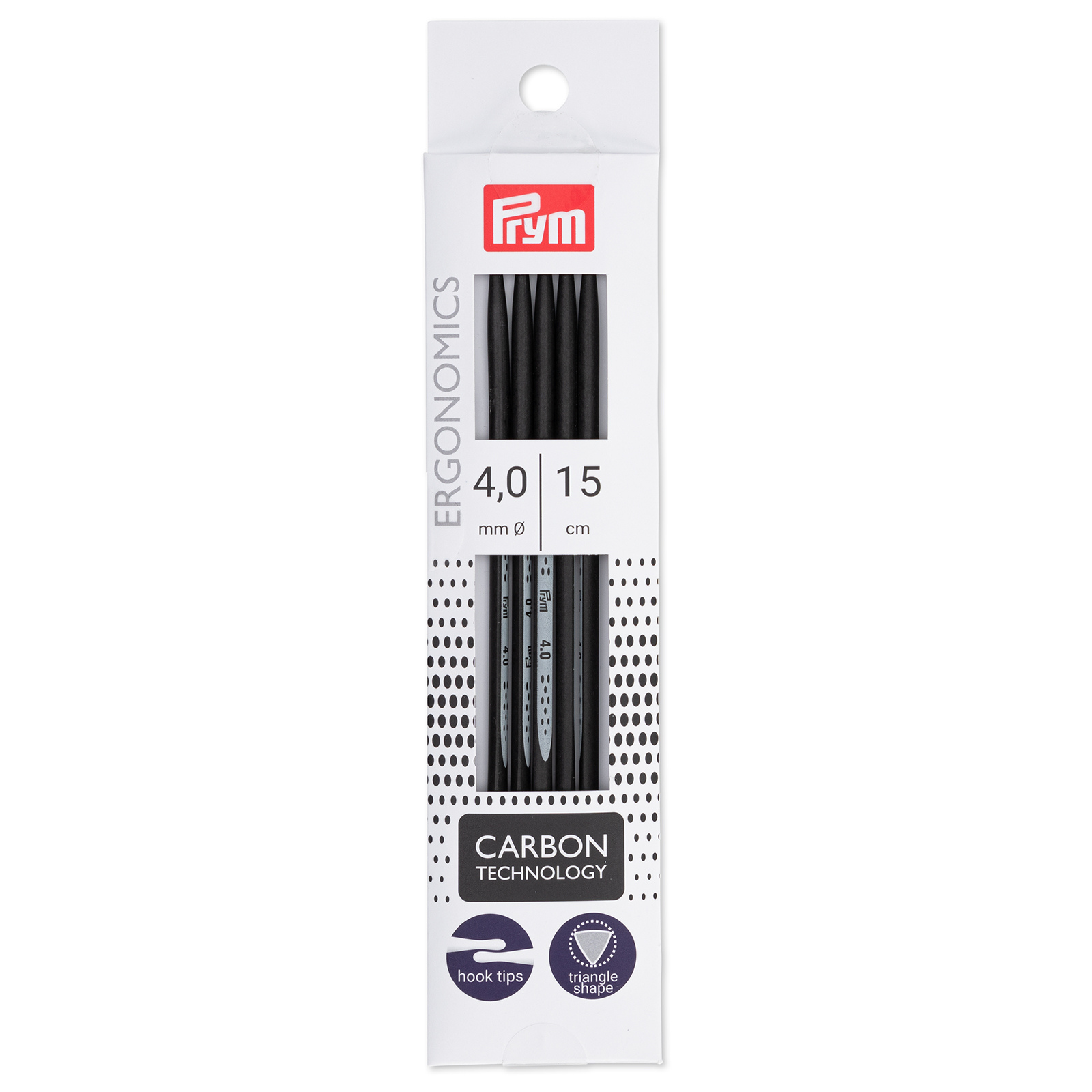 Prym 194184 Kousenbreinaalden ergonomisch Carbon 4,0/15 5st - Kaart
