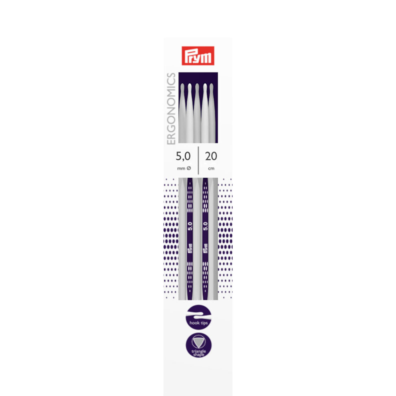 Prym 194206 Kousenbreinaalden ergonomisch 20 cm 5,00 mm - Kaart