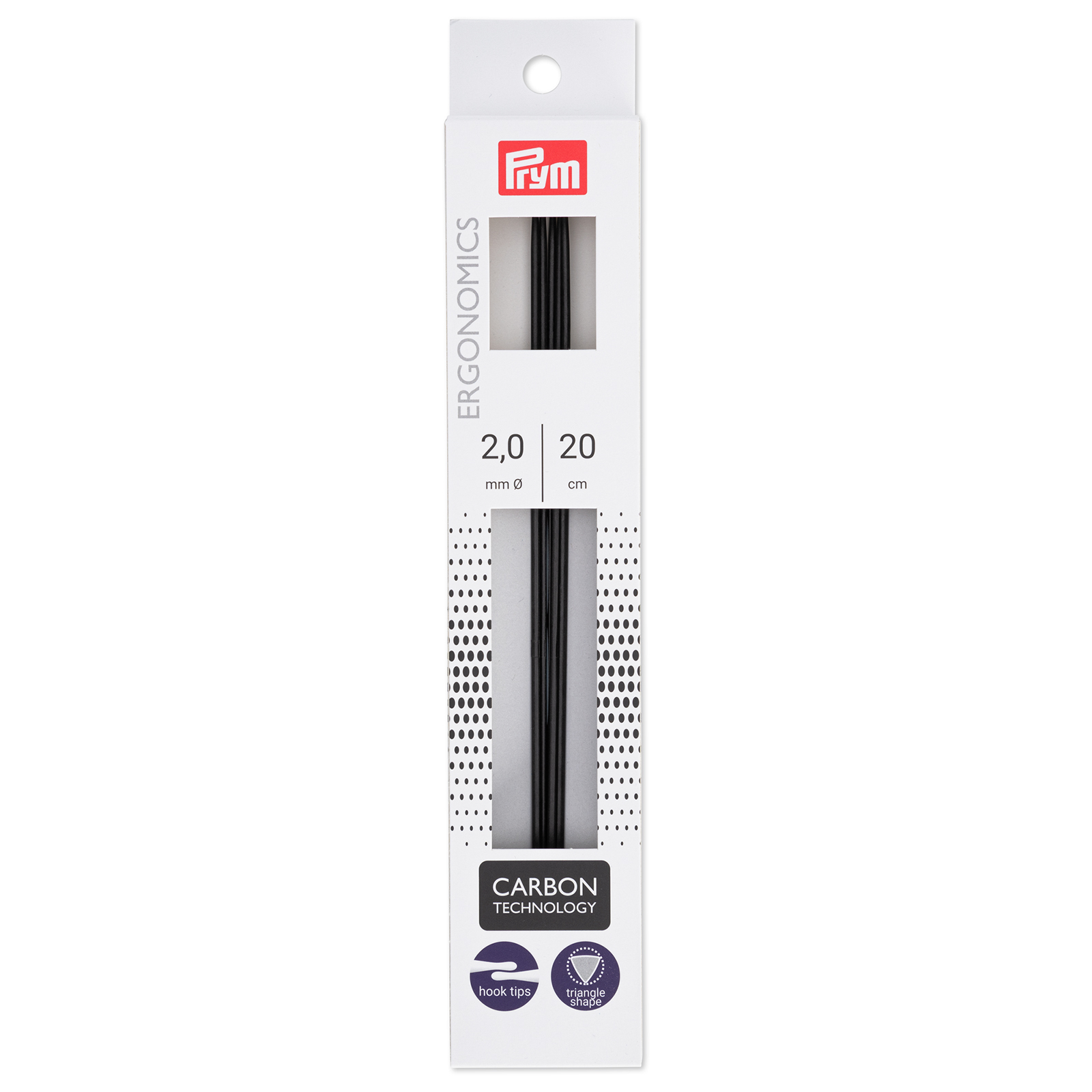 Prym 194220 Kousenbreinaalden ergonomisch Carbon 2,0/20 5st - Kaart