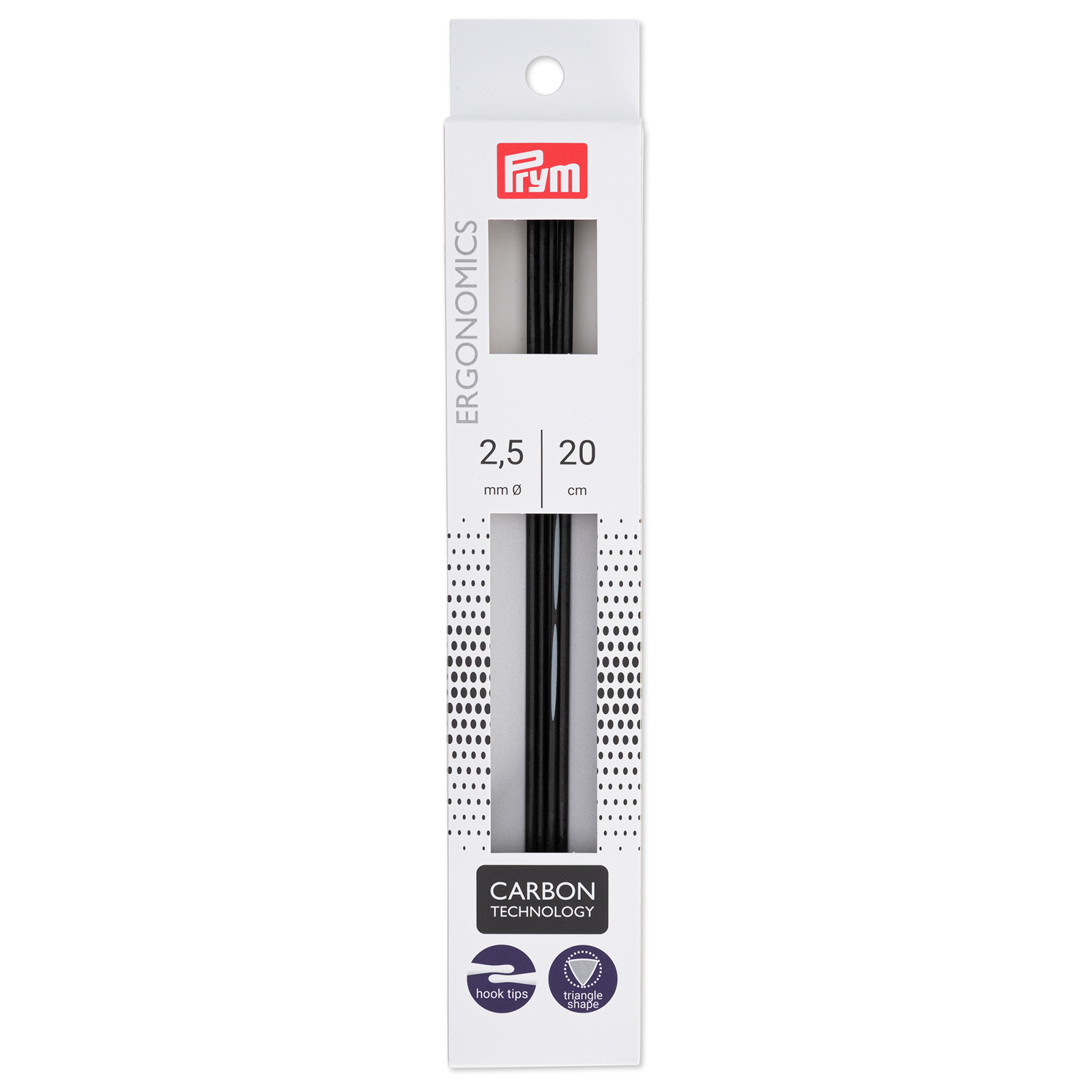 Prym 194221 Kousenbreinaalden ergonomisch Carbon 2,5/20 5st - Kaart