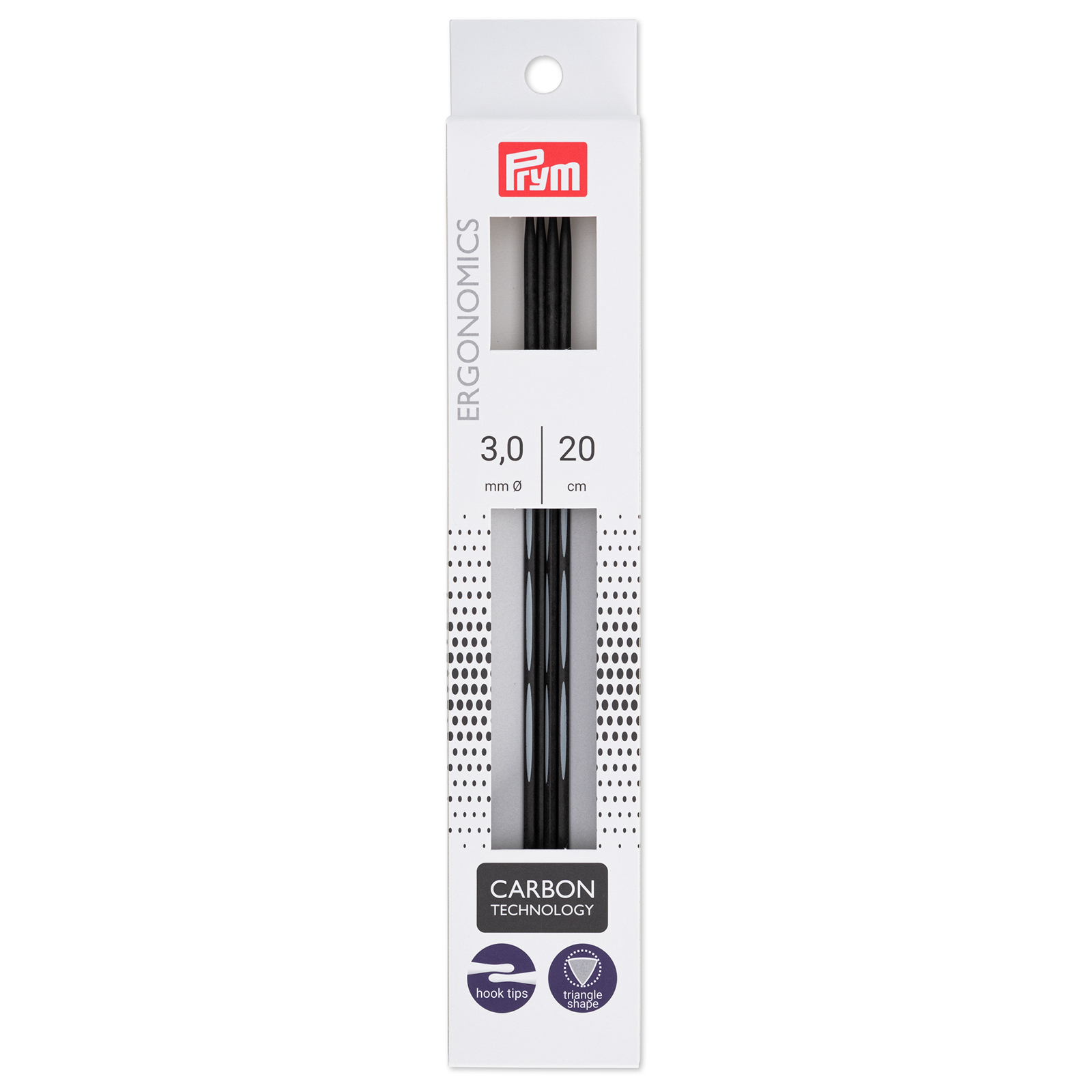 Prym 194222 Kousenbreinaalden ergonomisch Carbon 3,0/20 5st - Kaart