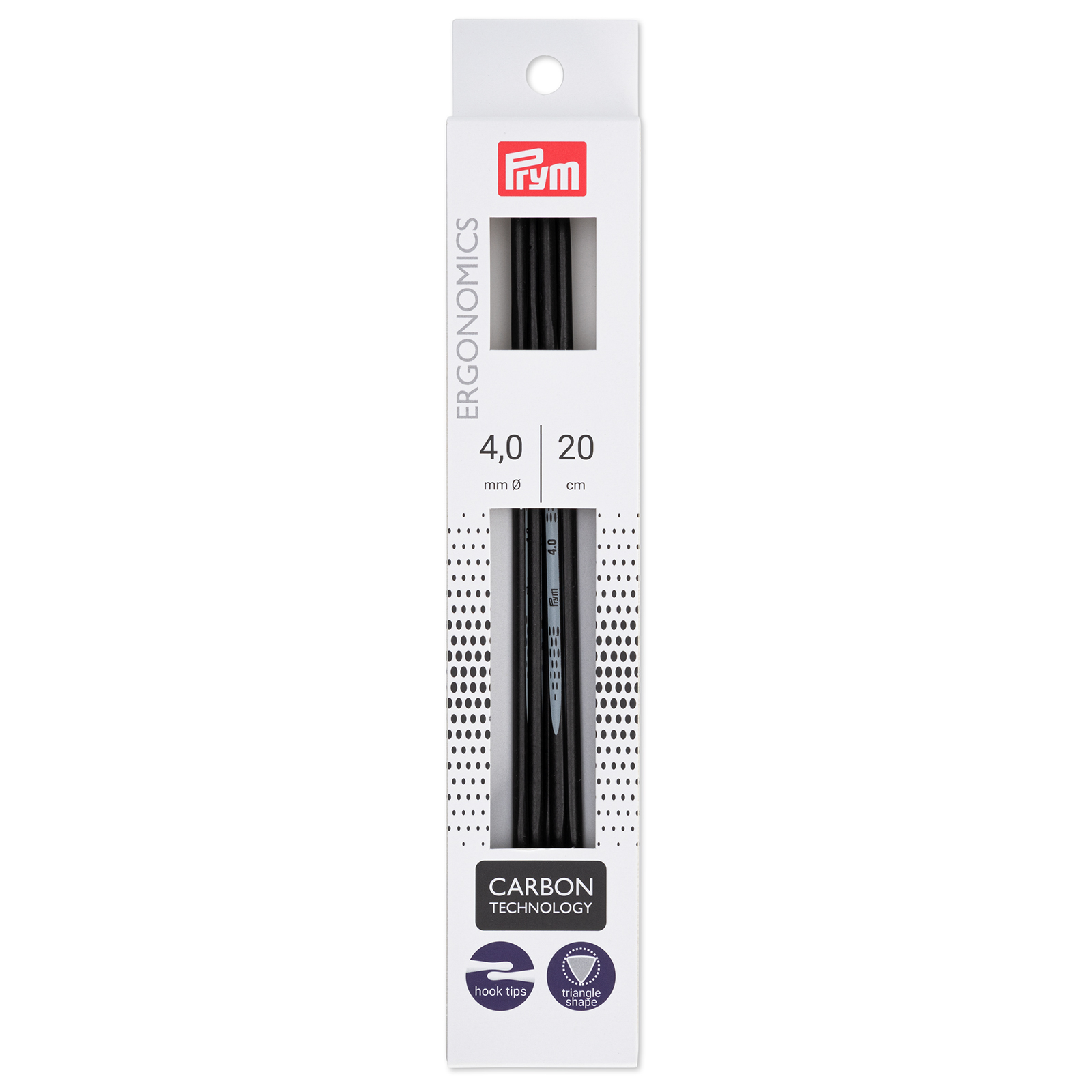 Prym 194224 Kousenbreinaalden ergonomisch Carbon 4,0/20 5st - Kaart