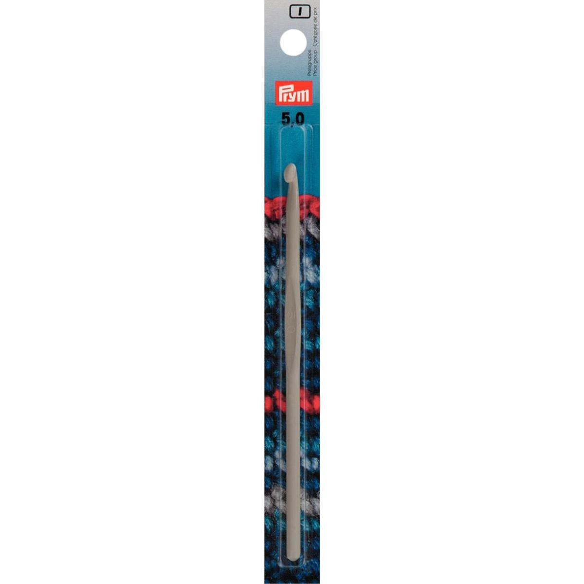 Prym 195141 Wolhaaknaald met duimsteun ALU grijs 14 cm 5,00 mm - Kaart