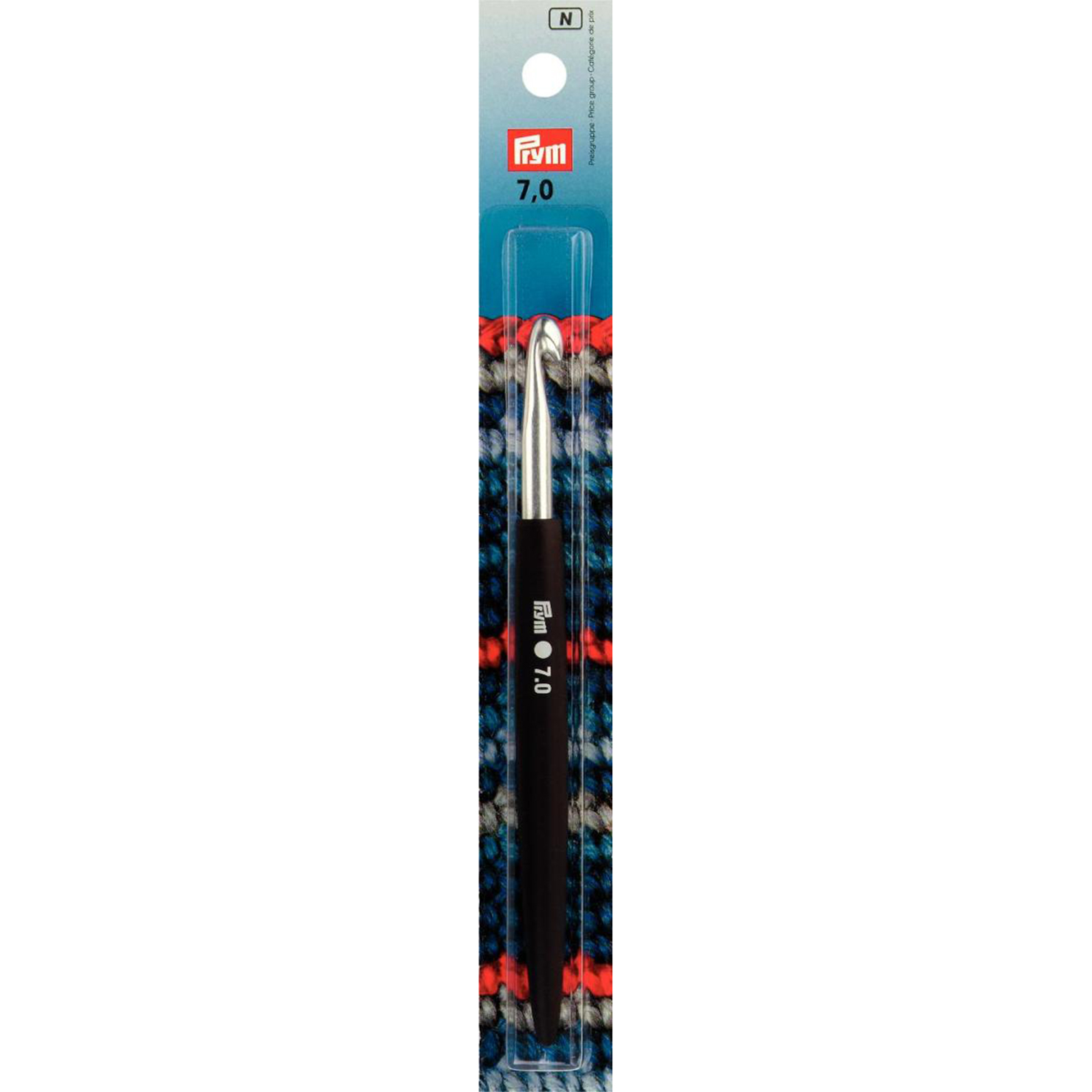 Prym 195360 Wolhaaknaald met softgreep alu zilver 16 cm 7,00 mm - Kaart