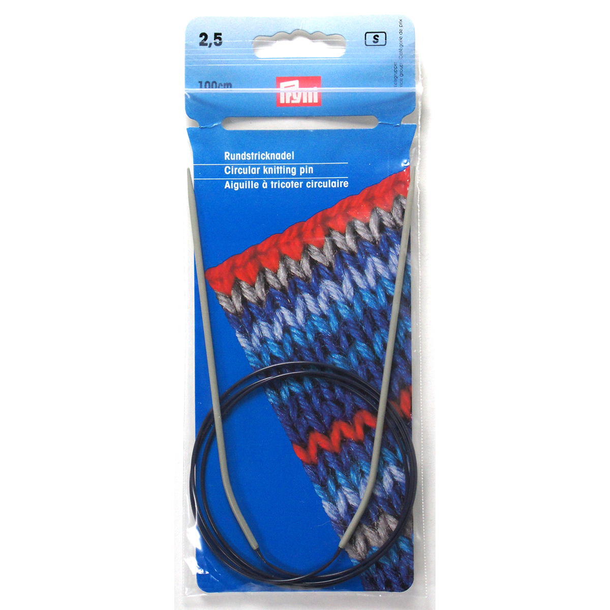 Prym 211221 Rondbreinaald ALU grijs 100 cm 2,50 mm - Kaart