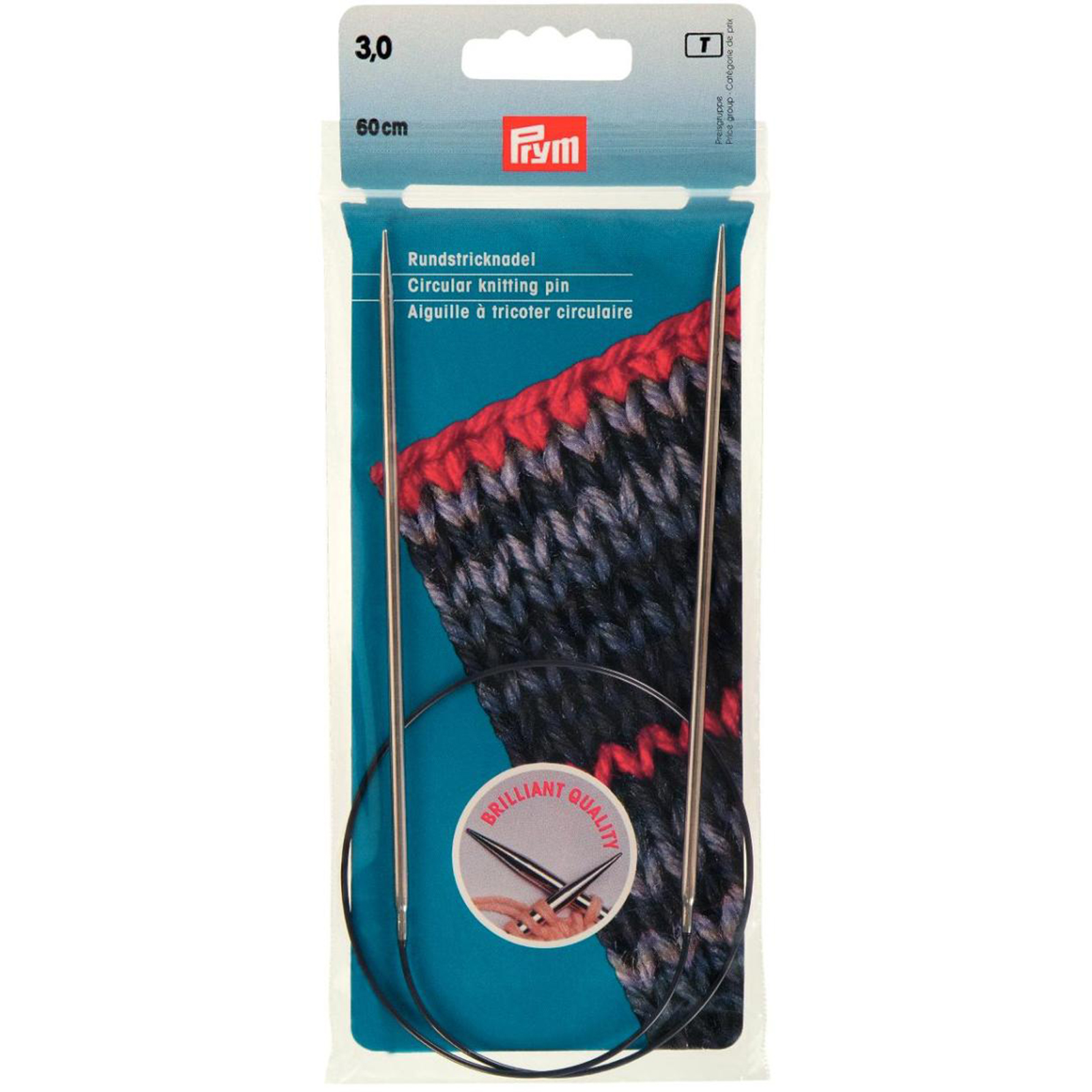 Prym 212122 Rondbreinaald MS zilverkleurig 60 cm 3,00 mm - Kaart