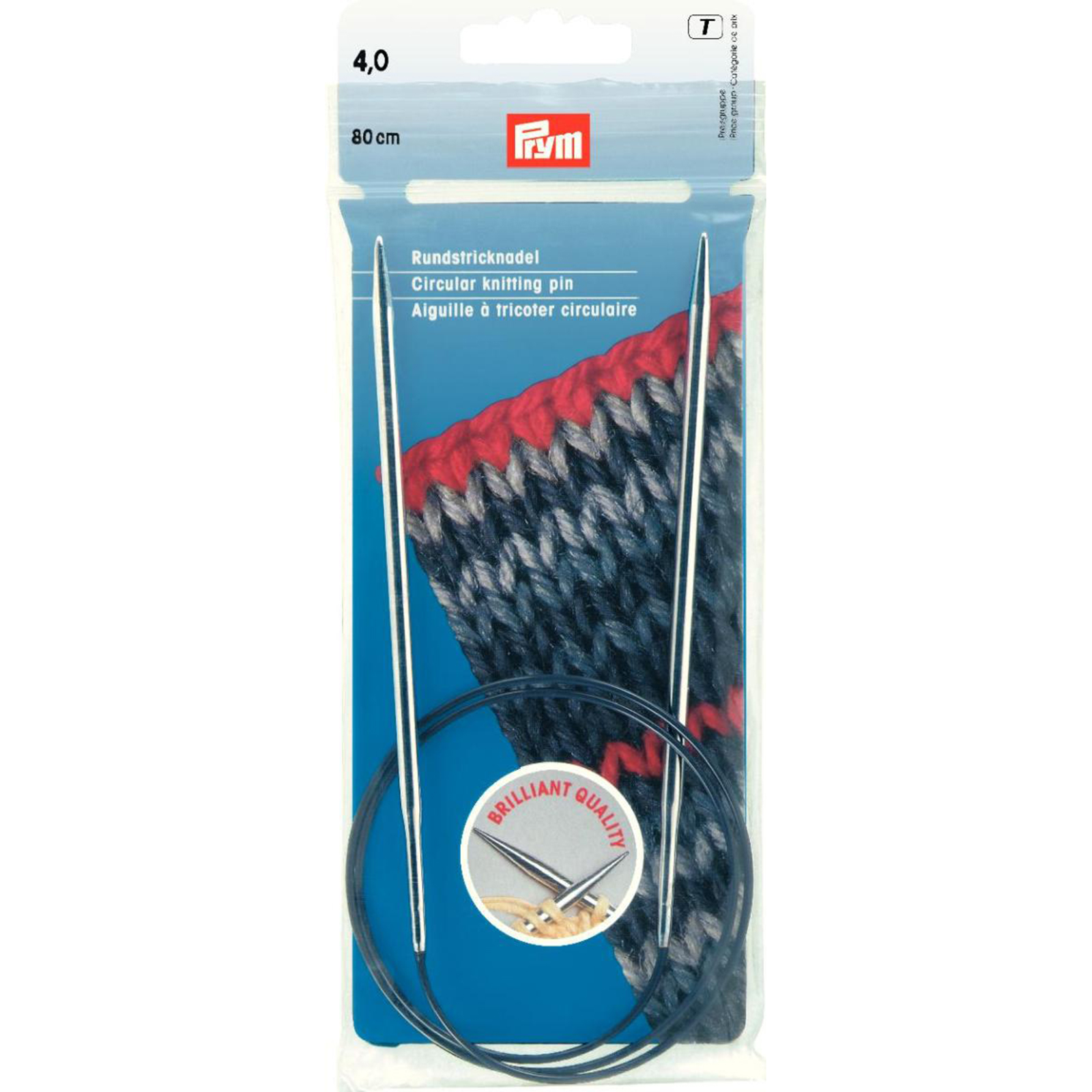 Prym 212144 Rondbreinaald MS zilverkleurig 80 cm 4,00 mm - Kaart