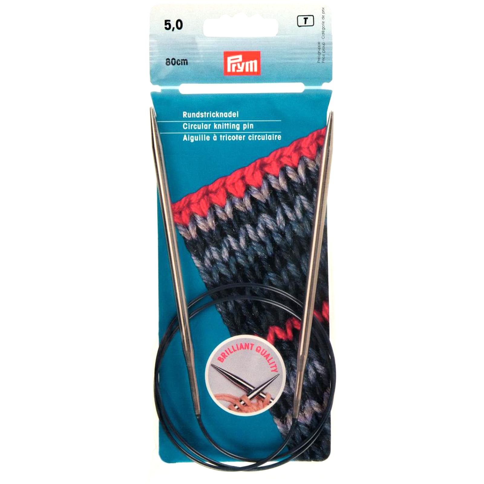 Prym 212164 Rondbreinaald MS zilverkleurig 80 cm 5,00 mm - Kaart