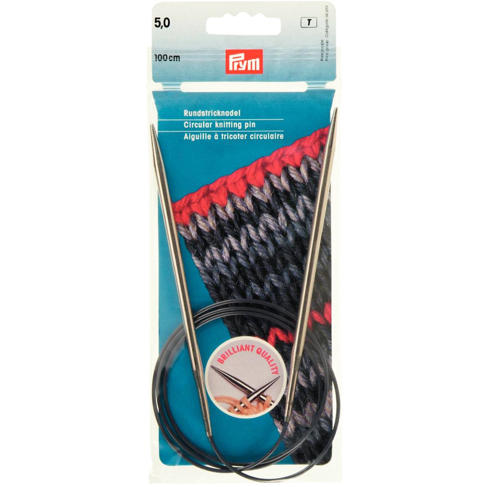 Prym 212166 Rondbreinaald MS zilverkleurig 100 cm 5,00 mm - Kaart