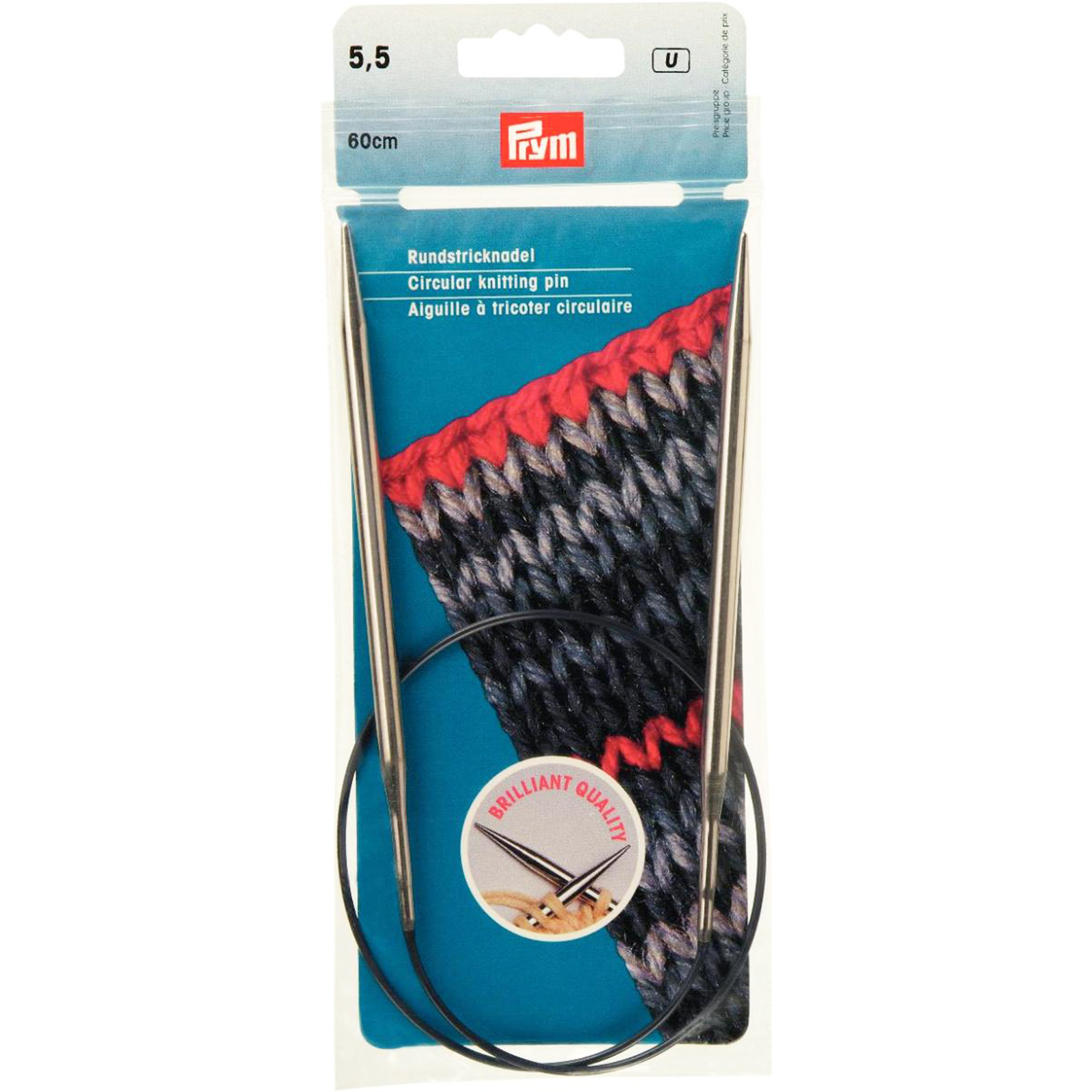 Prym 212172 Rondbreinaald MS zilverkleurig 60 cm 5,50 mm - Kaart