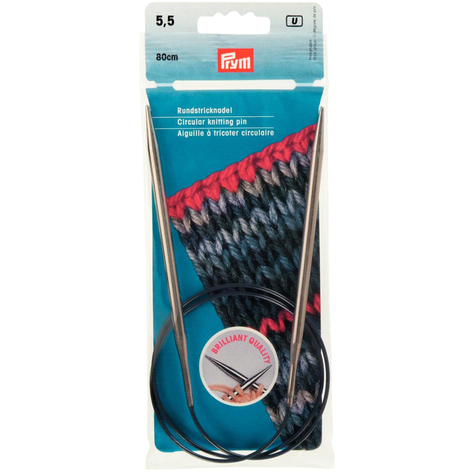 Prym 212174 Rondbreinaald MS zilverkleurig 80 cm 5,50 mm - Kaart