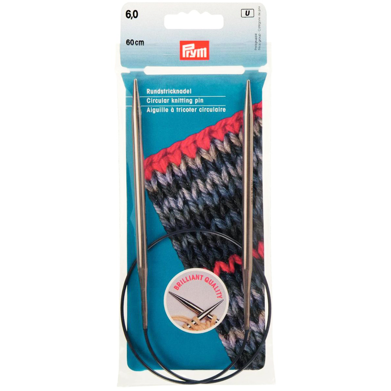 Prym 212182 Rondbreinaald MS zilverkleurig 60 cm 6,00 mm - Kaart