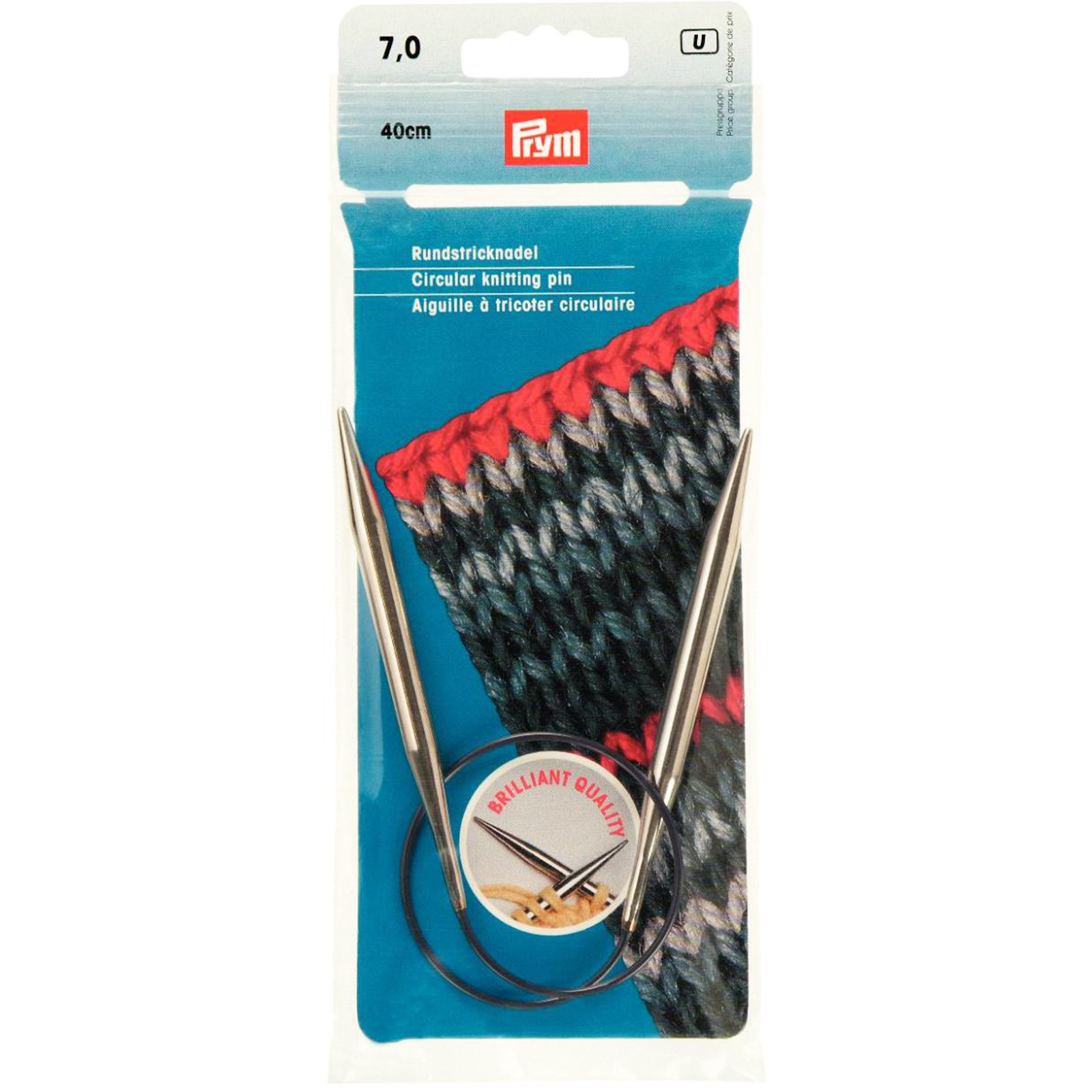 Prym 212190 Rondbreinaald MS zilverkleurig 40 cm 7,00 mm - STUK