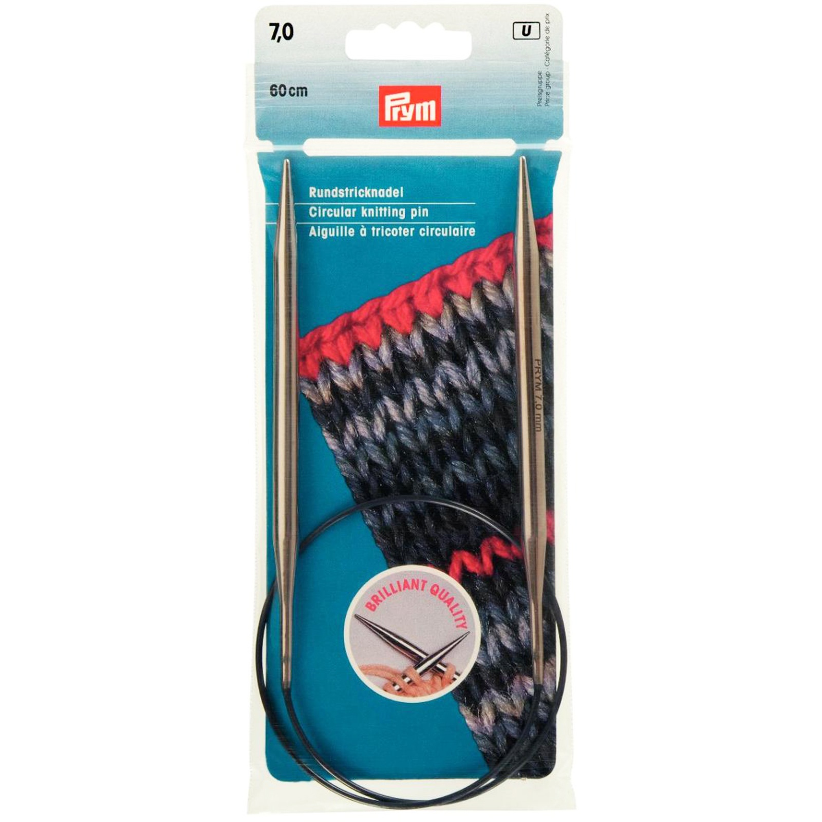 Prym 212192 Rondbreinaald MS zilverkleurig 60 cm 7,00 mm - Kaart