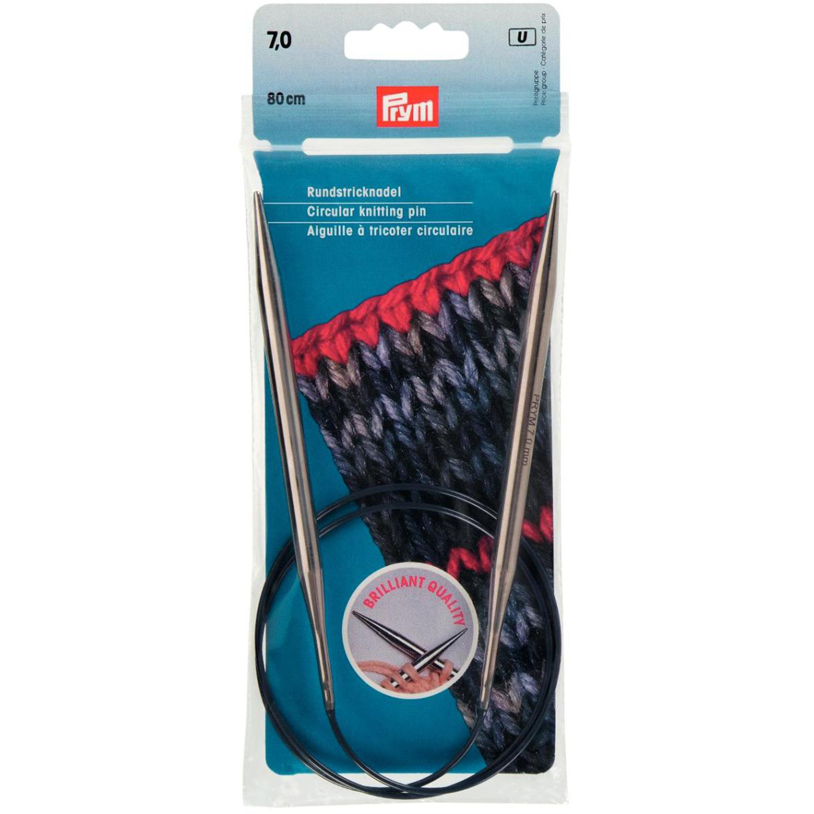 Prym 212194 Rondbreinaald MS zilverkleurig 80 cm 7,00 mm - Kaart