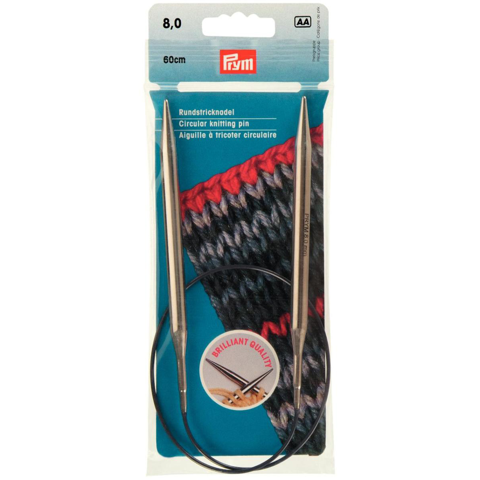 Prym 212212 Rondbreinaald MS zilverkleurig 60 cm 8,00 mm - STUK