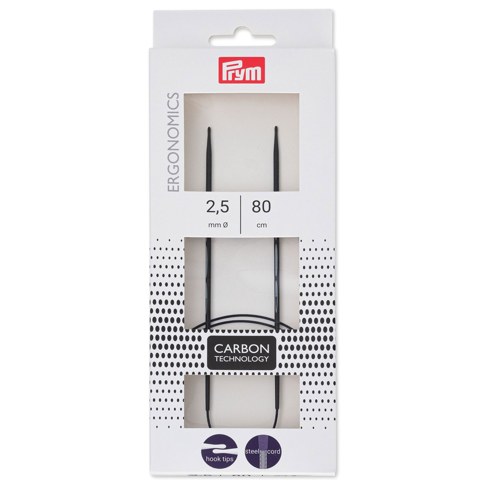 Prym 215301 Rondbreinaald ergonomisch Carbon 2,5/80 - Kaart