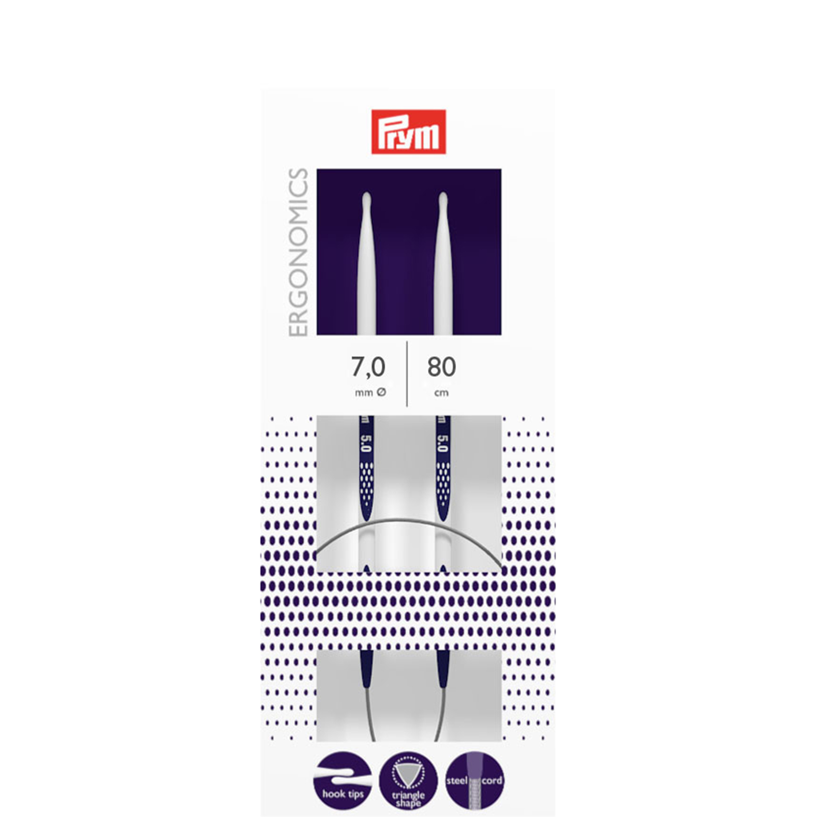 Prym 215810 Rondbreinaald ergonomisch 80 cm 7,00 mm - Kaart