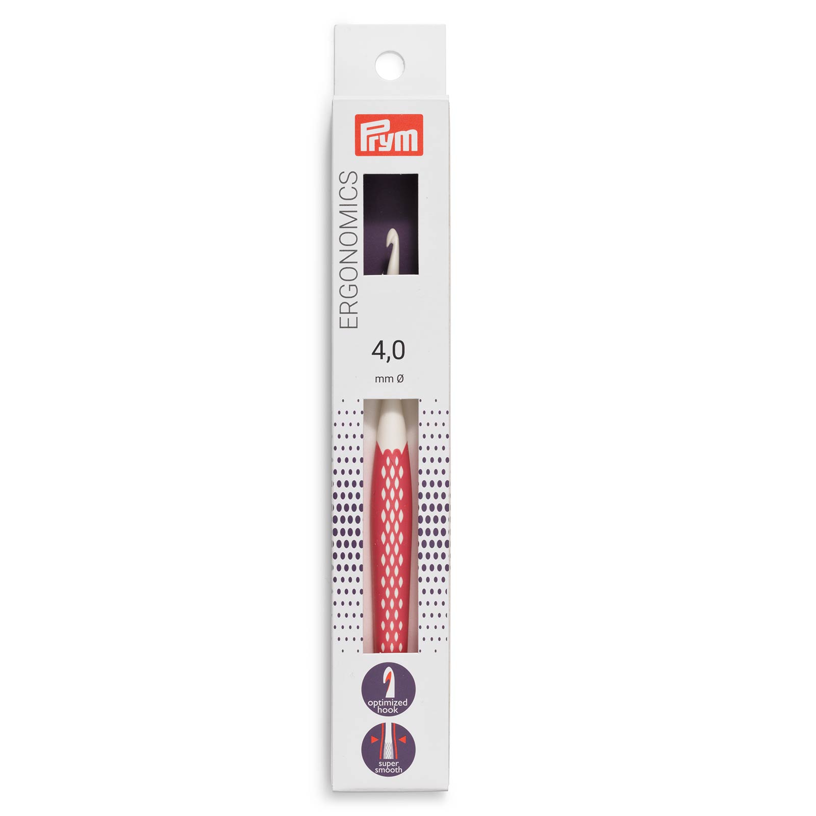 Prym 218485 Wolhaaknaald KST ergonomisch 4,0 mm 16 cm oudroze - Kaart