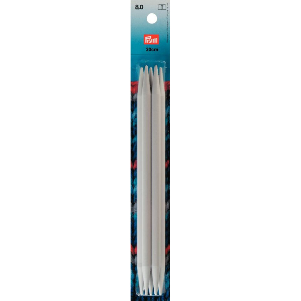 Prym 218650 Kousen- en handschoenbreinaalden KST grijs 20 cm 8,00 mm - Kaart