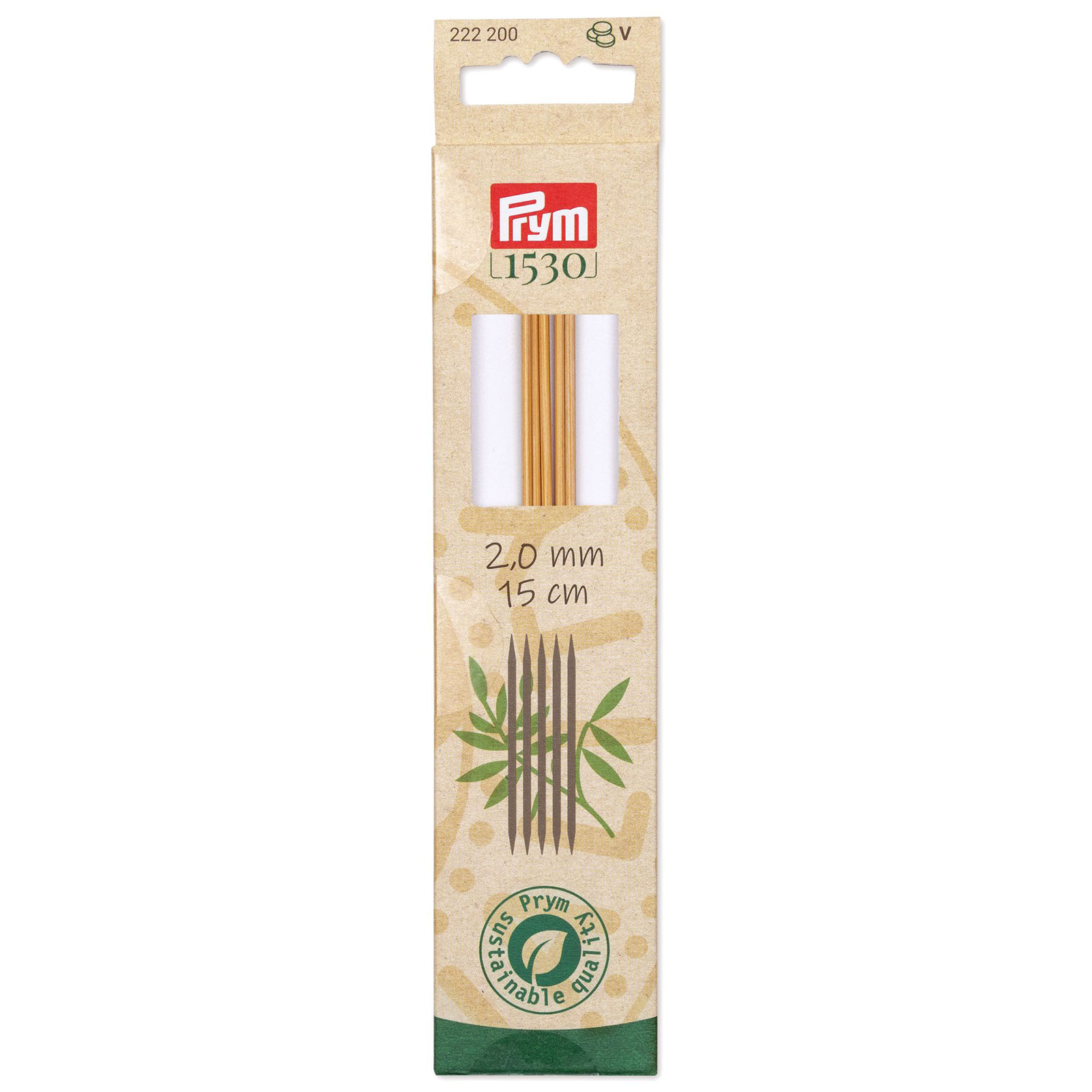 Prym 222200 Kousenbreinaalden Bamboe 15cm 2mm - Kaart
