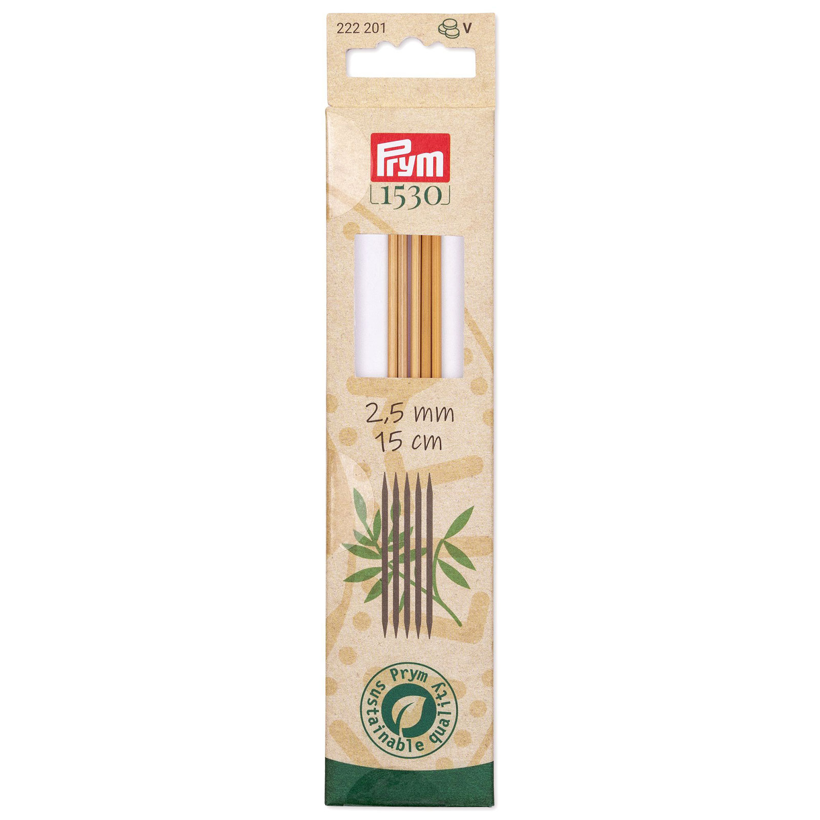 Prym 222201 Kousenbreinaalden Bamboe 15cm 2.5mm - Kaart