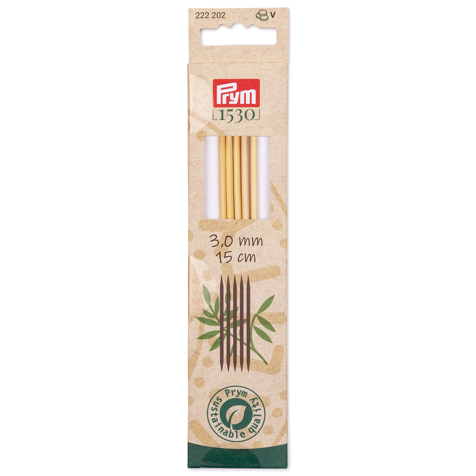 Prym 222202 Kousenbreinaalden Bamboe 15cm 3mm - Kaart