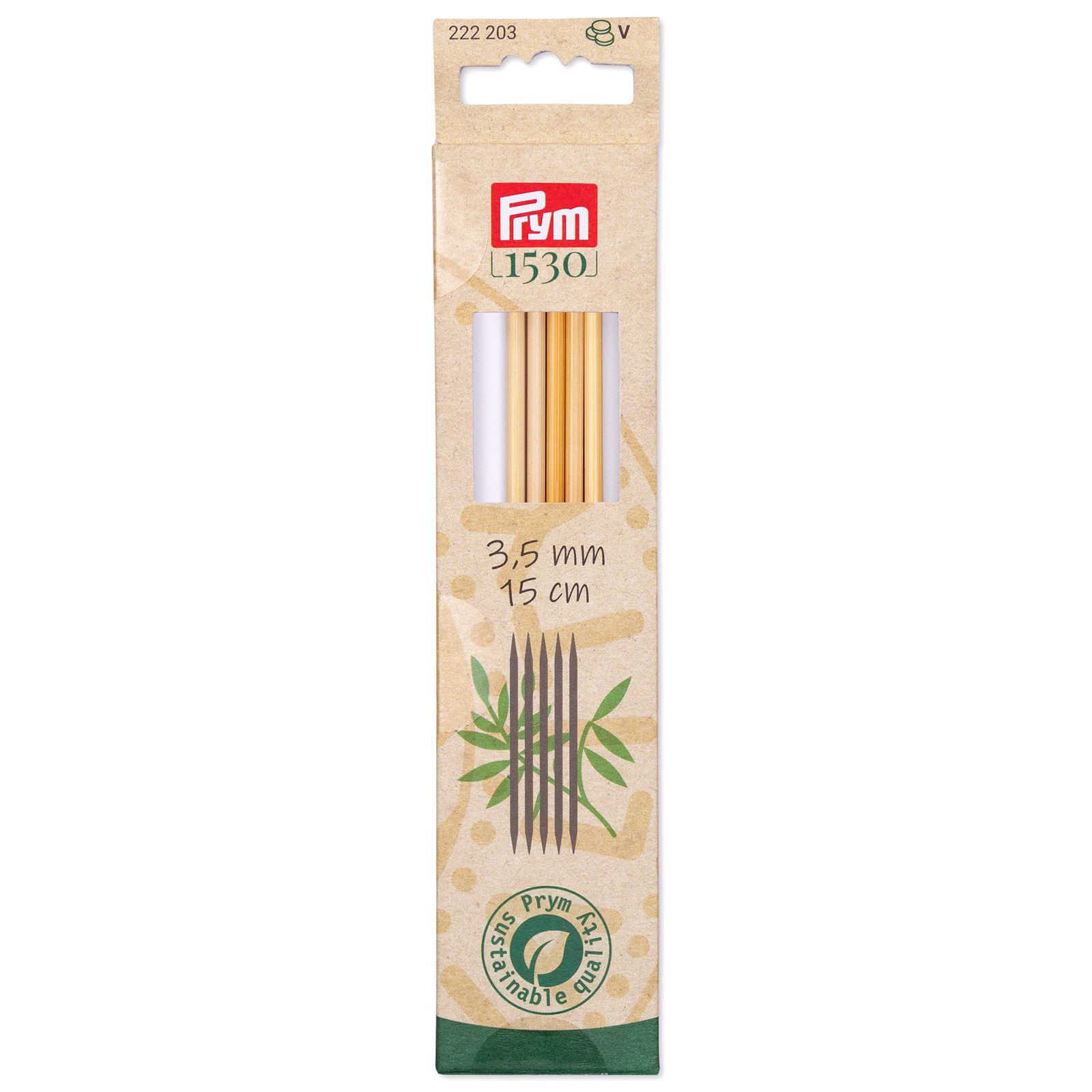 Prym 222203 Kousenbreinaalden Bamboe 15cm 3.5mm - Kaart